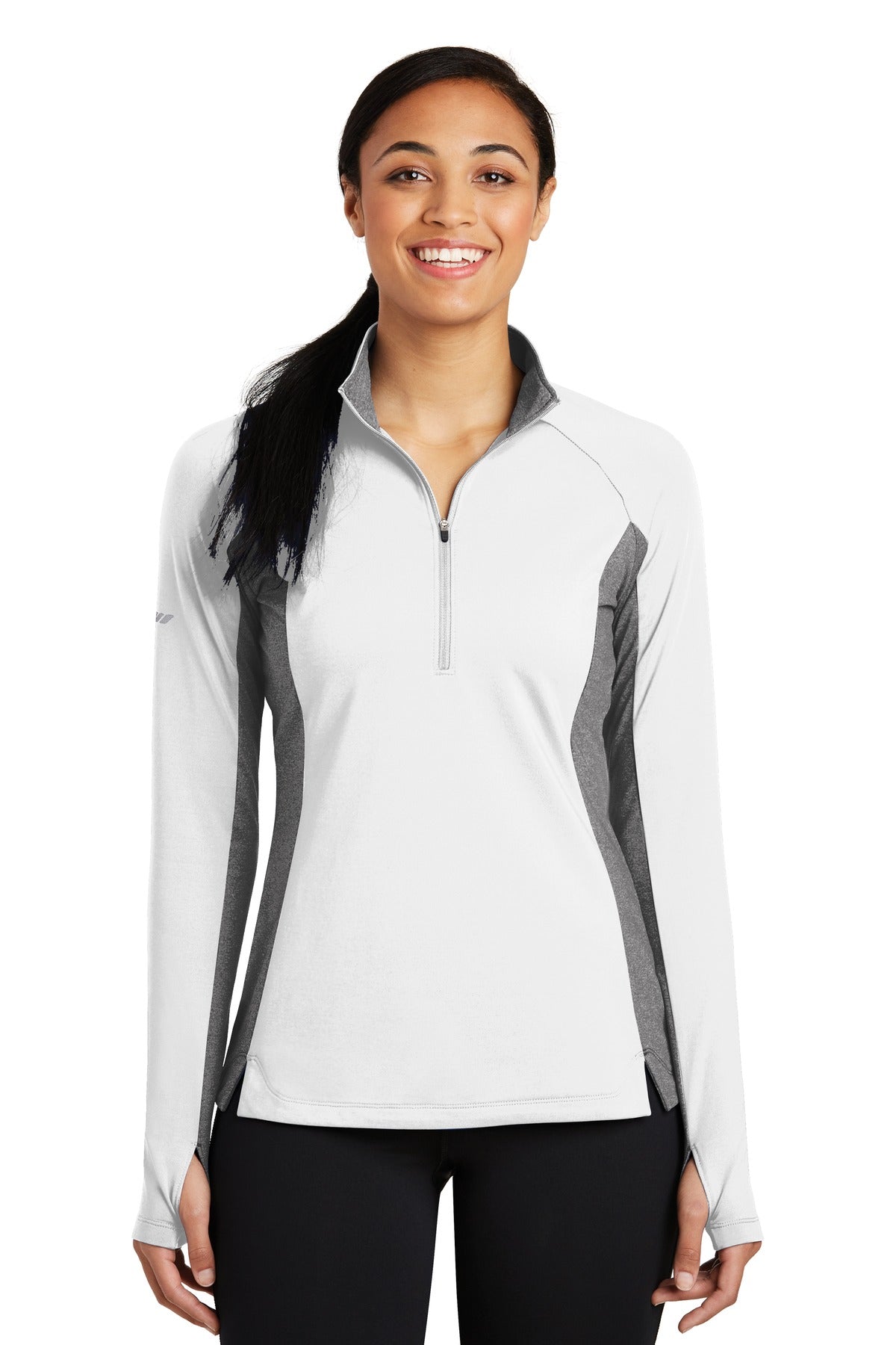 Ladies Sport-Wick® Stretch Contrast 1/4-Zip Pullover