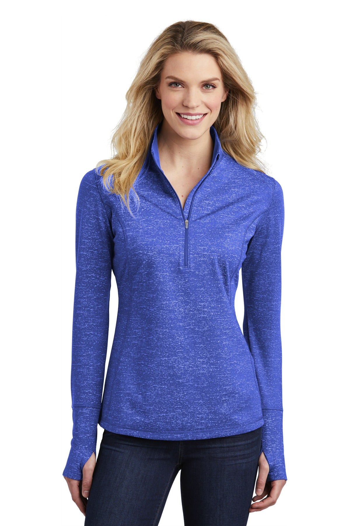 Ladies Sport-Wick ® Stretch Reflective Heather 1/2-Zip Pullover