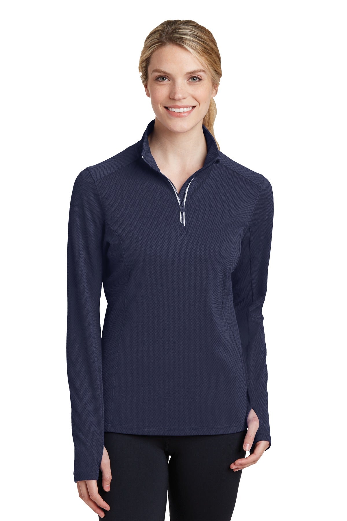 Ladies Sport-Wick® Textured 1/4-Zip Pullover