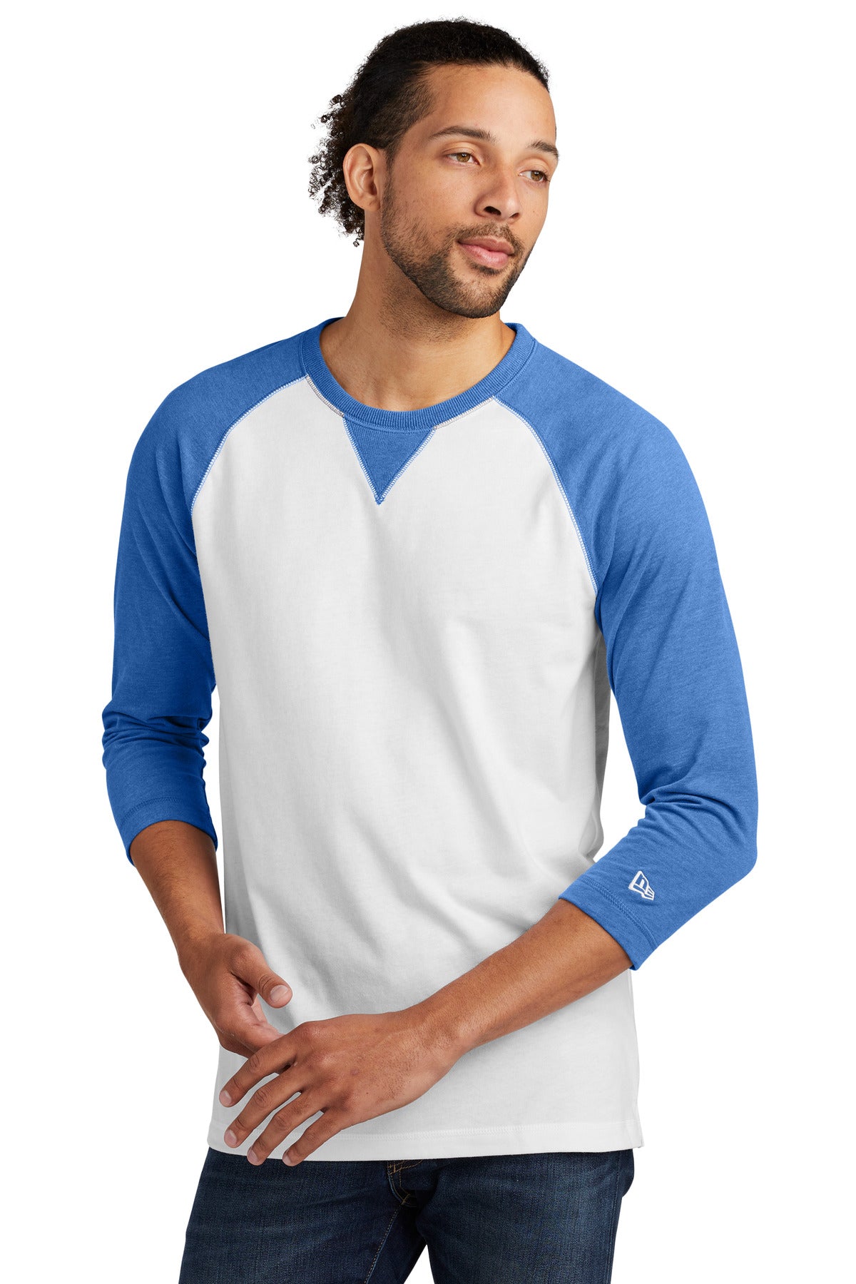 Sueded Cotton Blend 3/4-Sleeve Baseball Raglan Tee