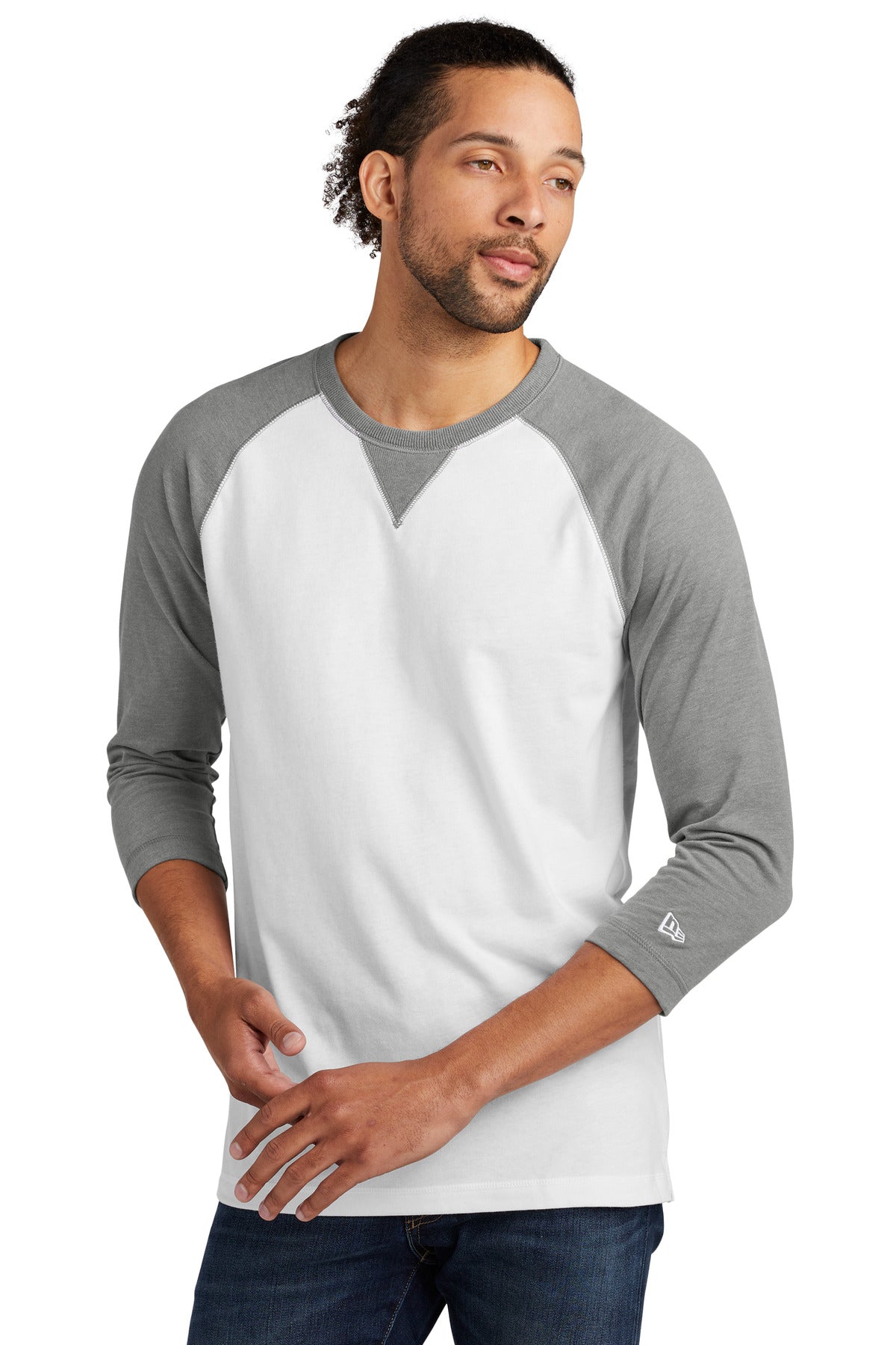 Sueded Cotton Blend 3/4-Sleeve Baseball Raglan Tee