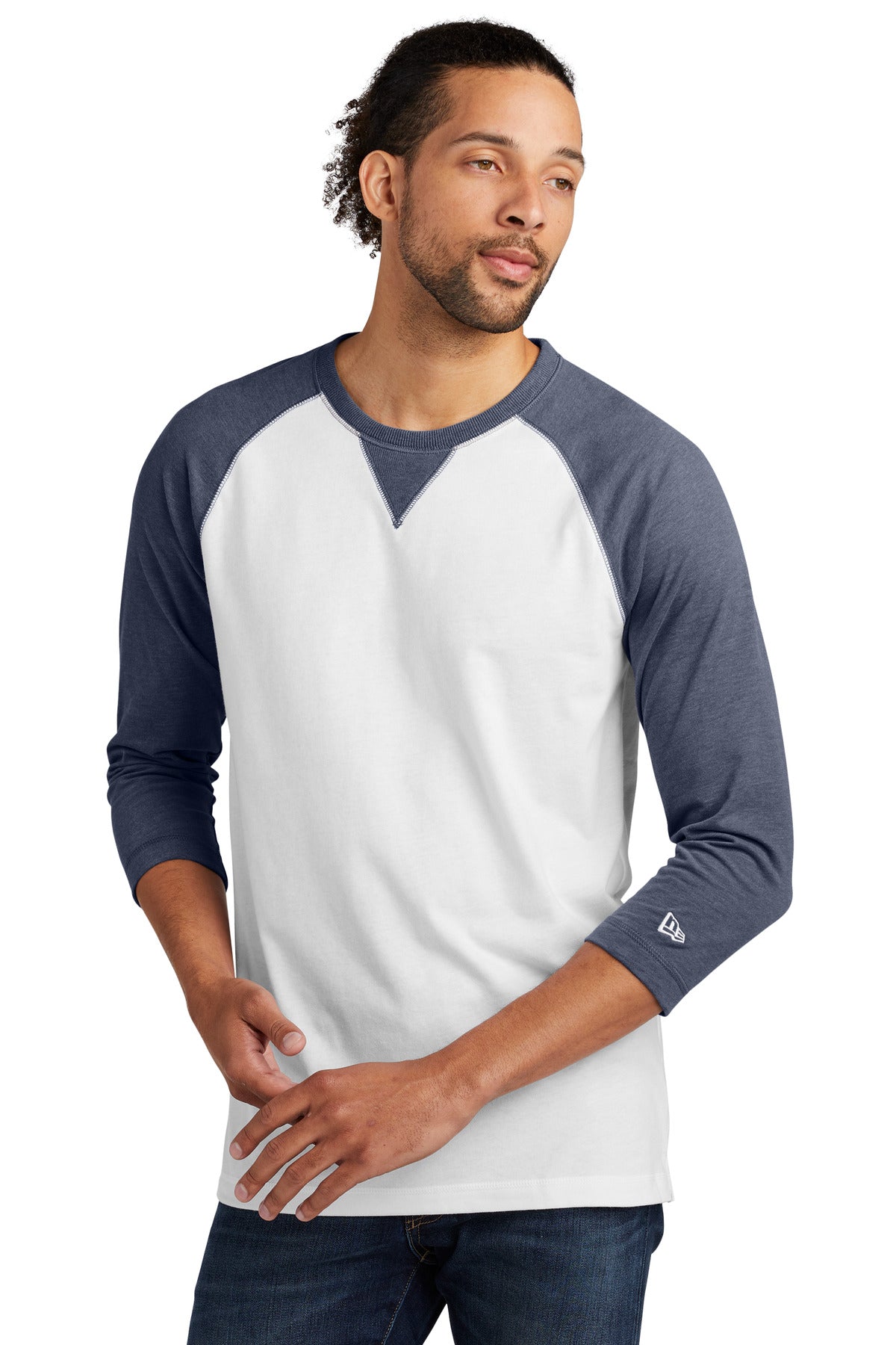 Sueded Cotton Blend 3/4-Sleeve Baseball Raglan Tee
