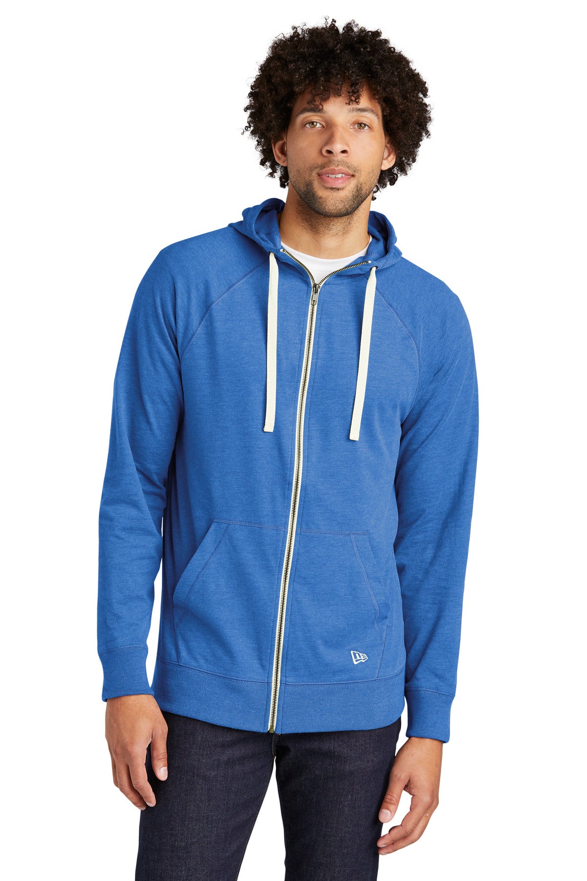 Sueded Cotton Blend Full-Zip Hoodie