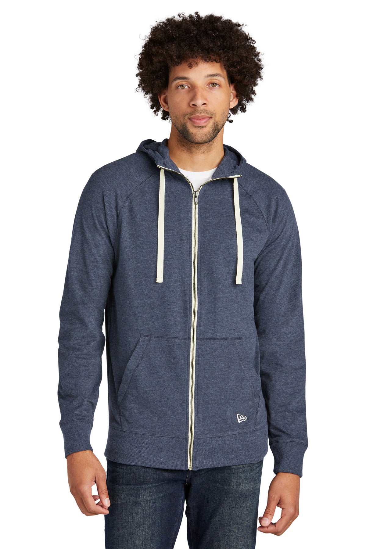Sueded Cotton Blend Full-Zip Hoodie