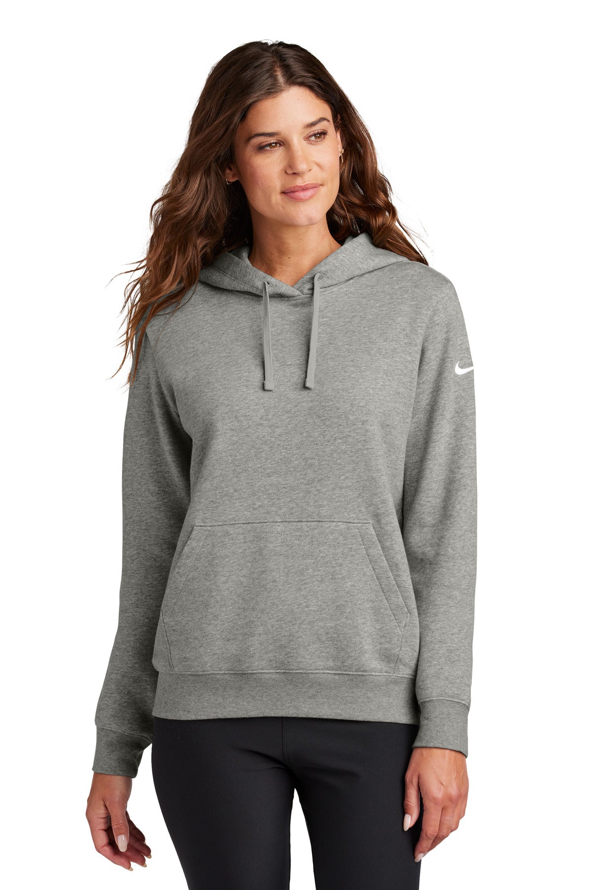 Ladies Club Fleece Sleeve Swoosh Pullover Hoodie
