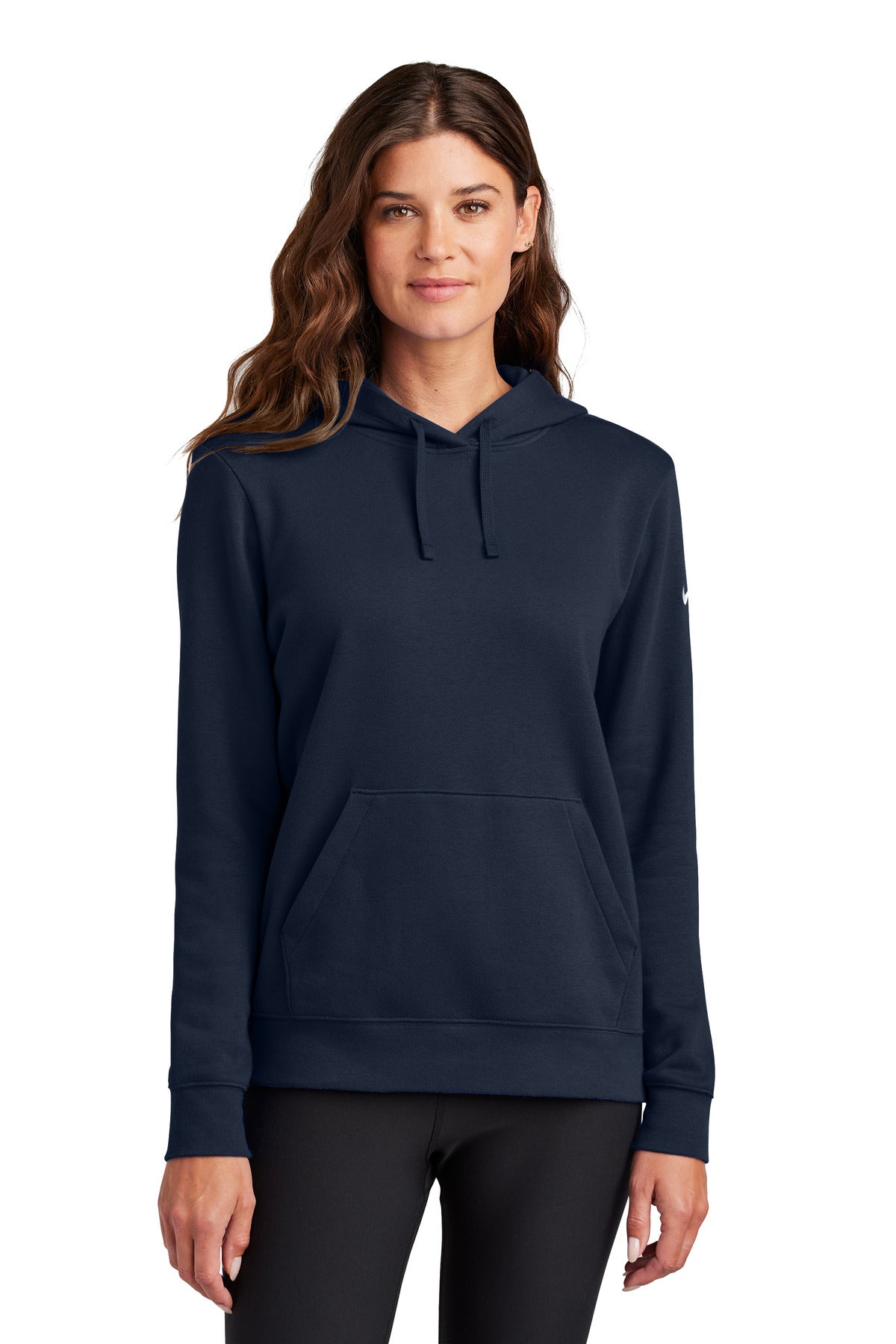 Ladies Club Fleece Sleeve Swoosh Pullover Hoodie