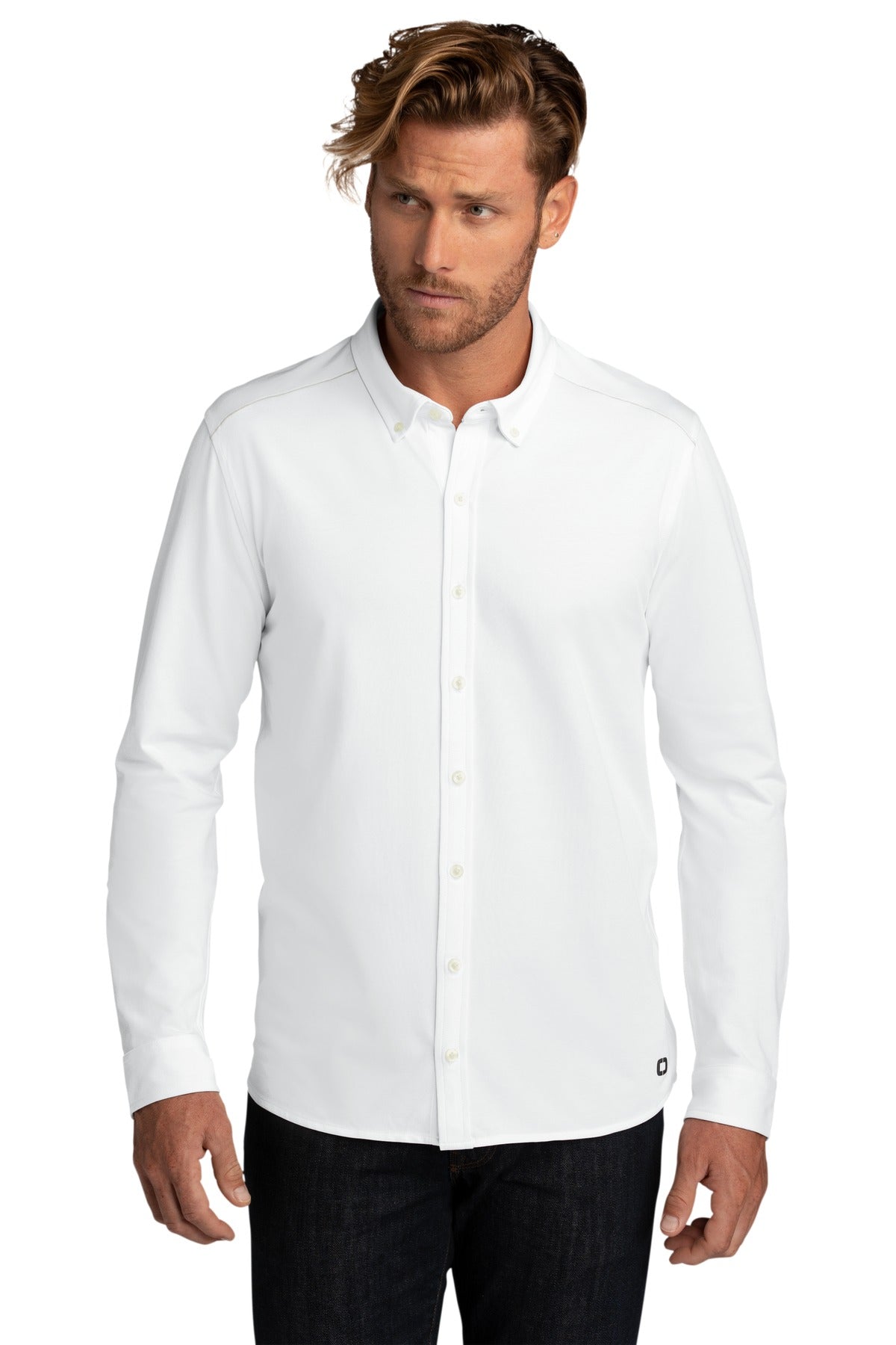 Code Stretch Long Sleeve Button-Up