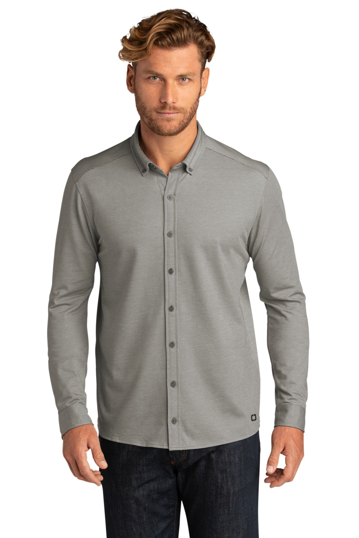 Code Stretch Long Sleeve Button-Up