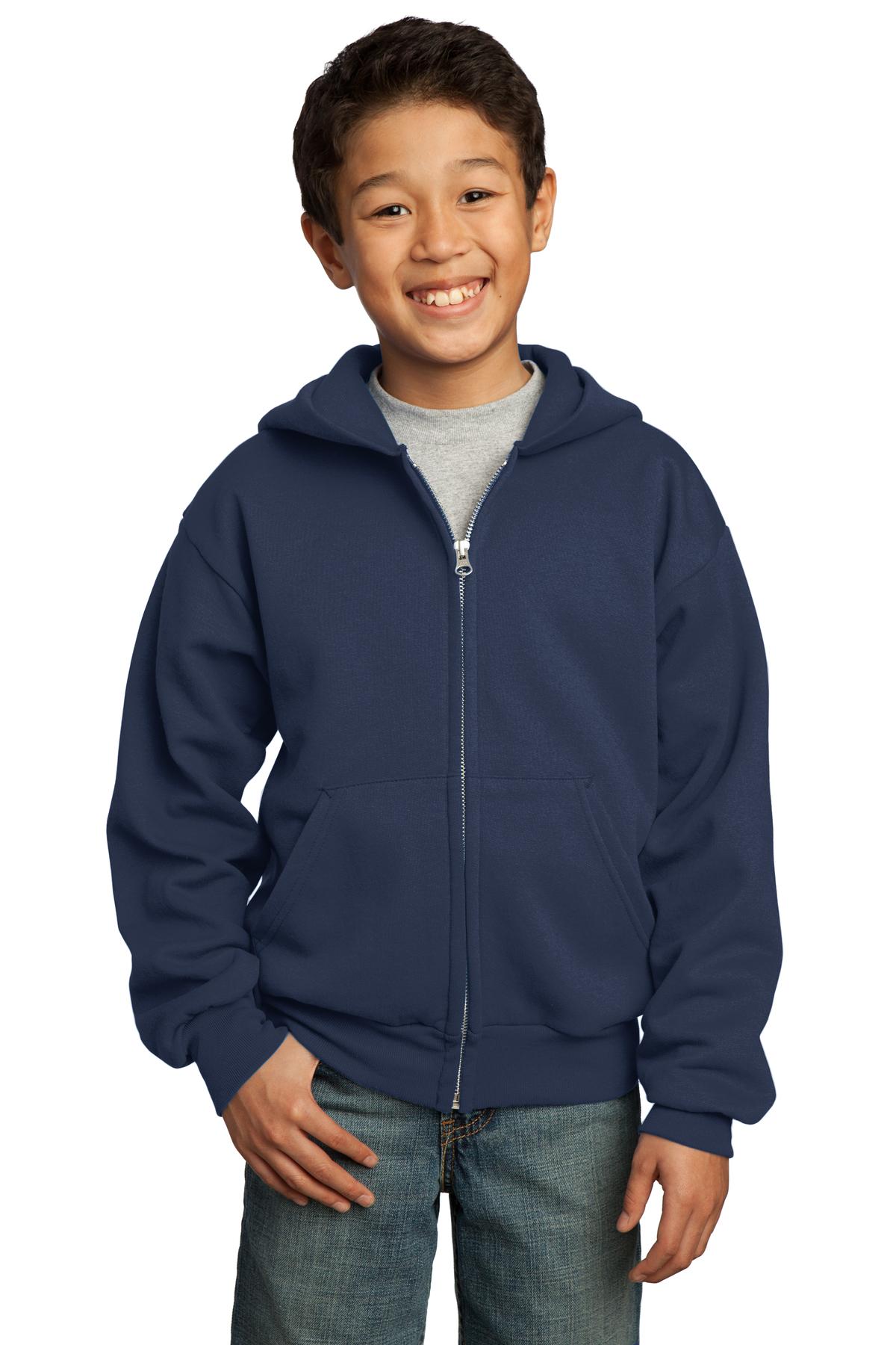 Youth Core Fleece Full-Zip Hooded Sweatshirt