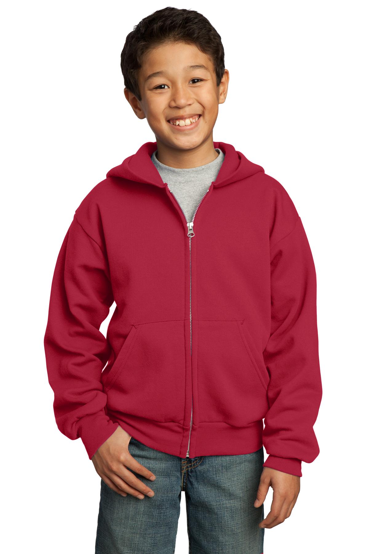 Youth Core Fleece Full-Zip Hooded Sweatshirt