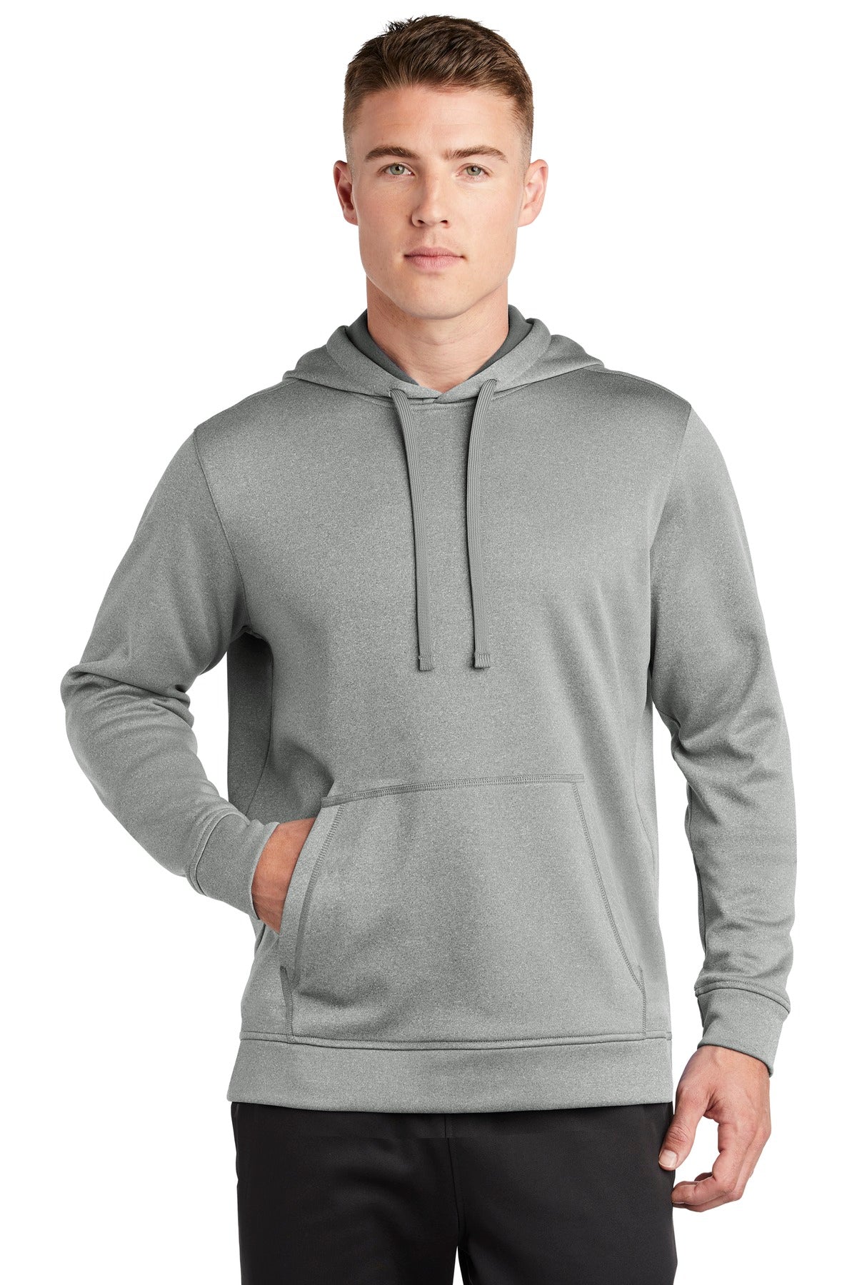 PosiCharge ® Sport-Wick ® Heather Fleece Hooded Pullover