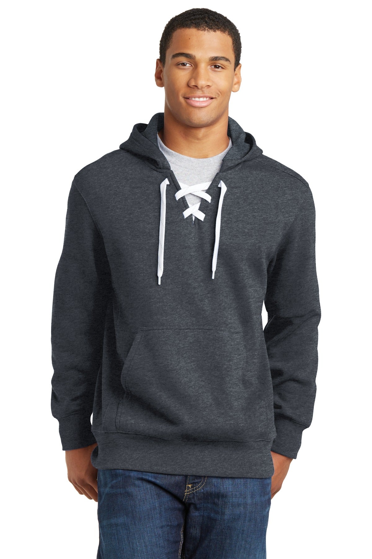 Lace Up Pullover Hooded Sweatshirt