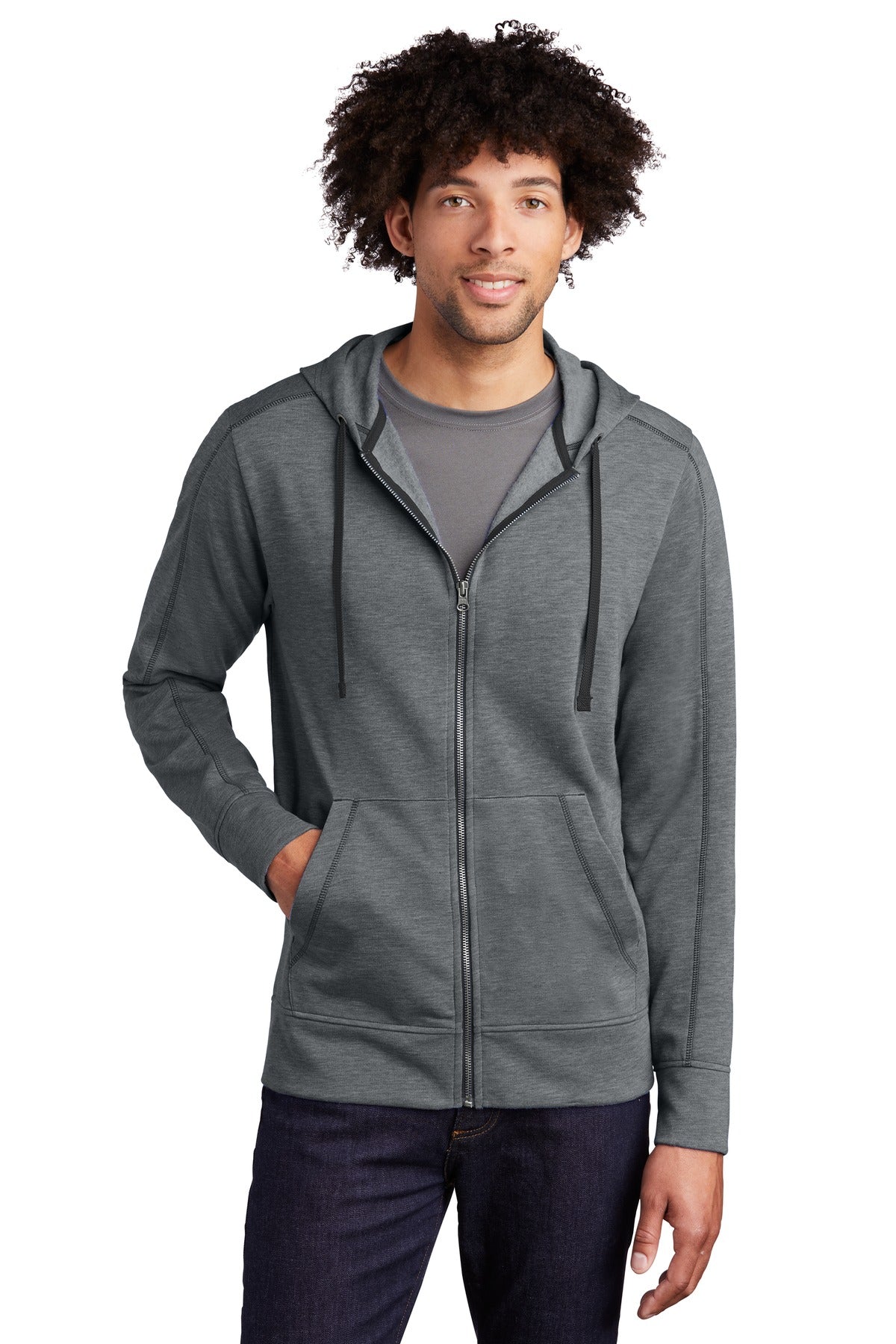 PosiCharge ® Tri-Blend Wicking Fleece Full-Zip Hooded Jacket