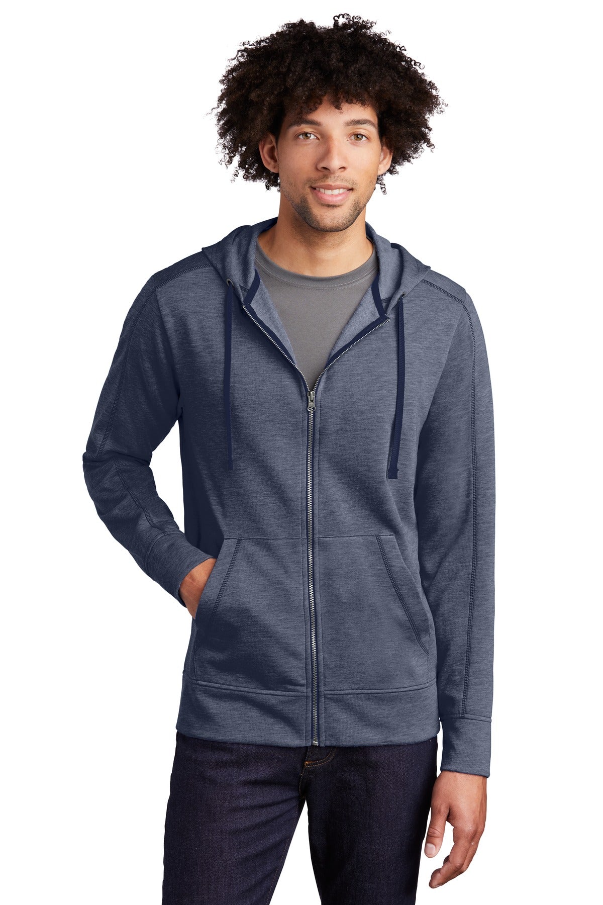 PosiCharge ® Tri-Blend Wicking Fleece Full-Zip Hooded Jacket