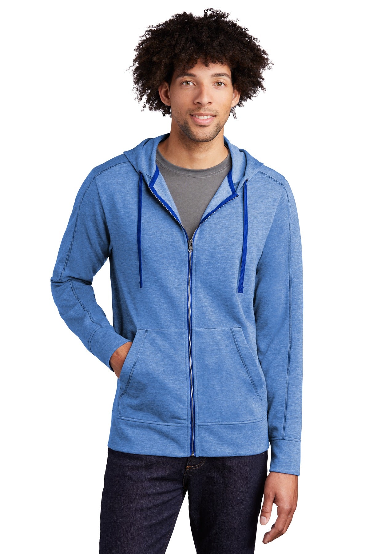 PosiCharge ® Tri-Blend Wicking Fleece Full-Zip Hooded Jacket