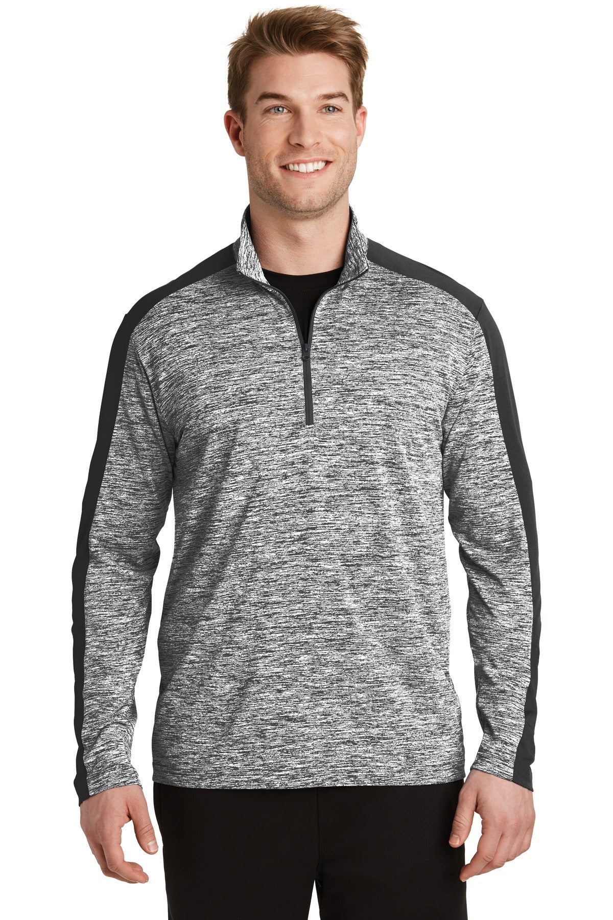 PosiCharge® Electric Heather Colorblock 1/4-Zip Pullover