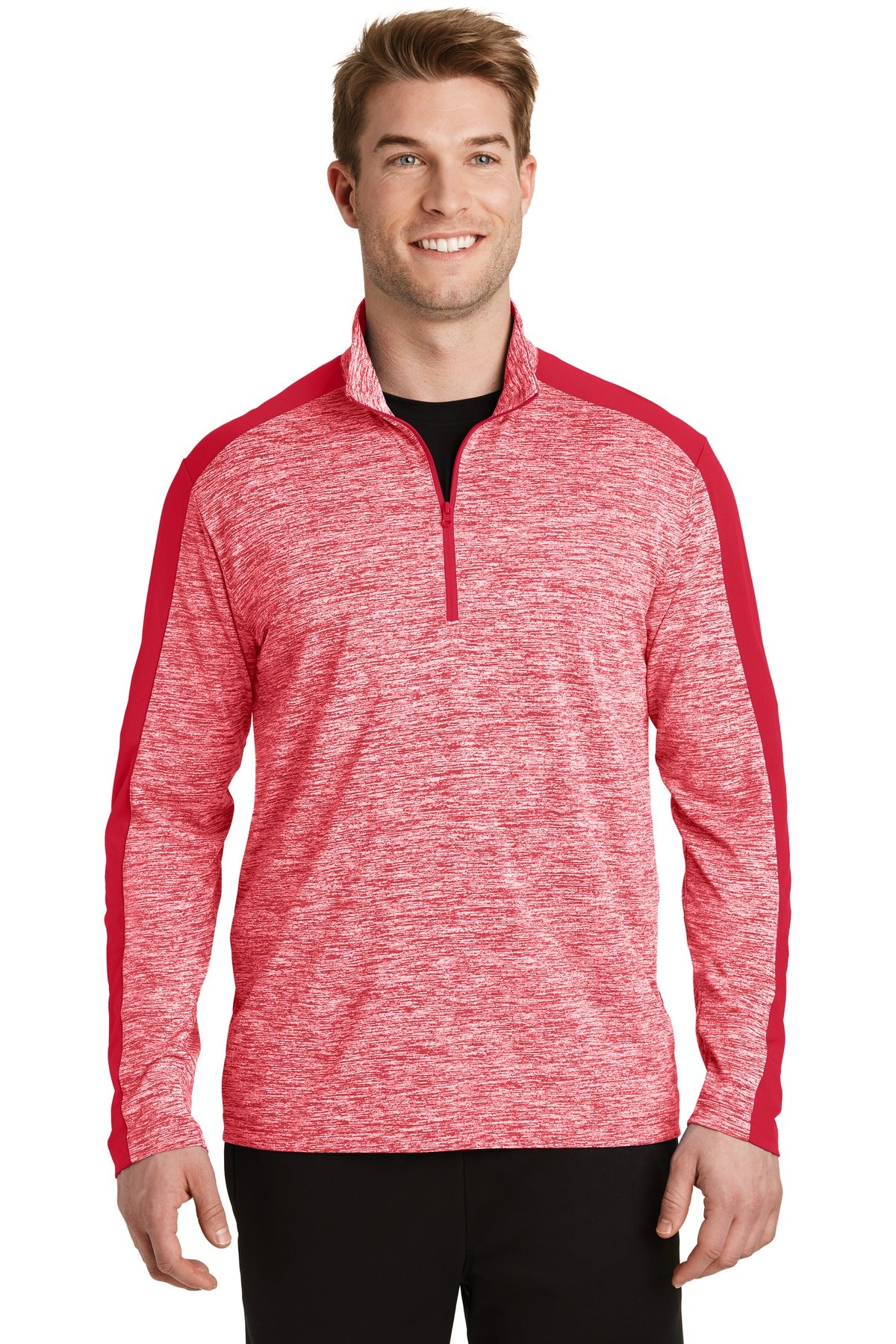 PosiCharge® Electric Heather Colorblock 1/4-Zip Pullover