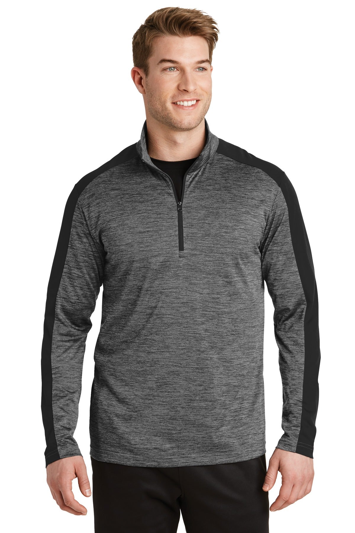 PosiCharge® Electric Heather Colorblock 1/4-Zip Pullover