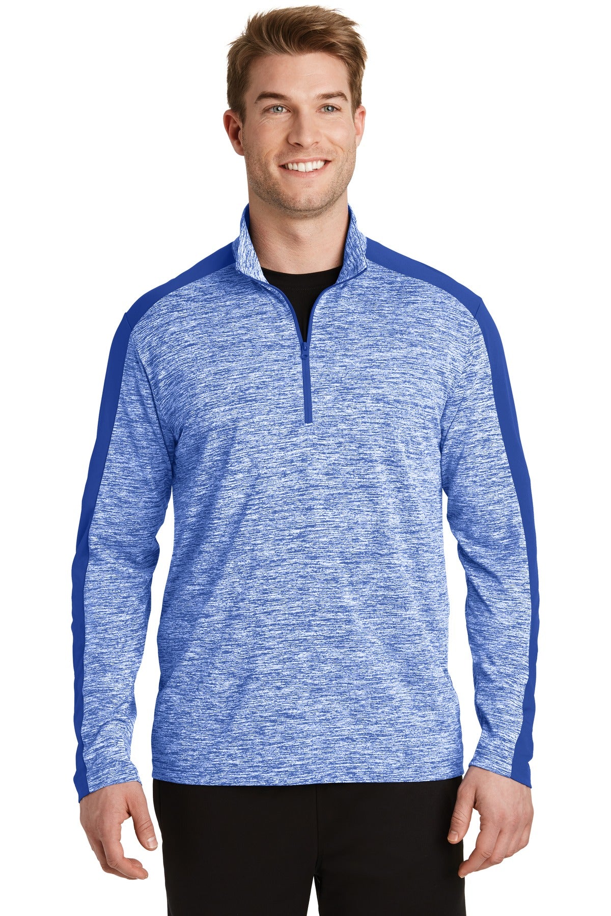 PosiCharge® Electric Heather Colorblock 1/4-Zip Pullover
