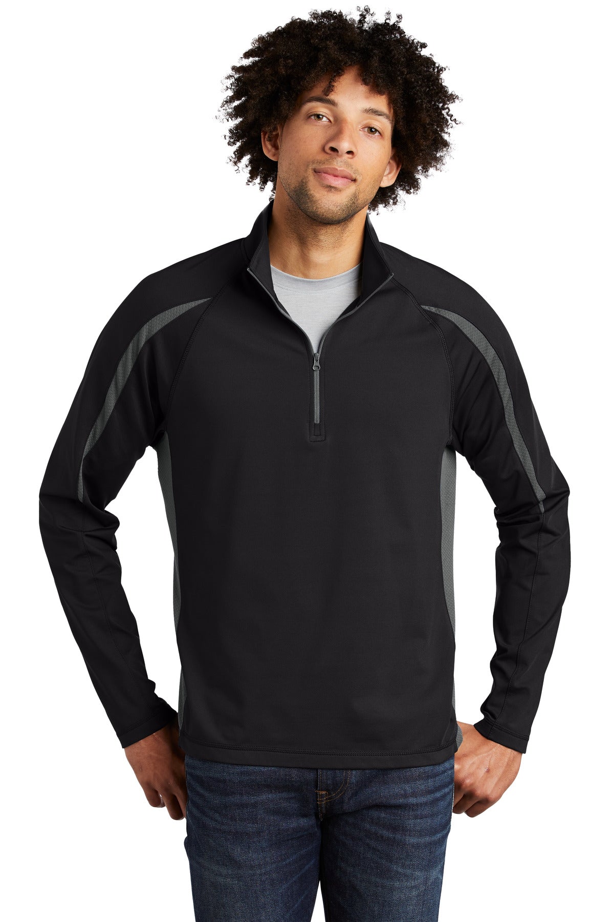 Sport-Wick® Stretch 1/2-Zip Colorblock Pullover