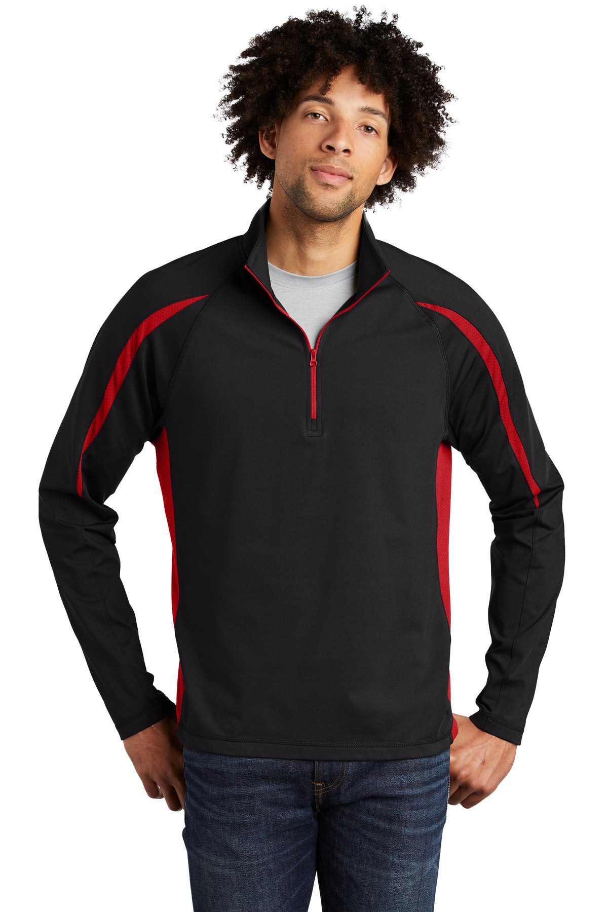 Sport-Wick® Stretch 1/2-Zip Colorblock Pullover