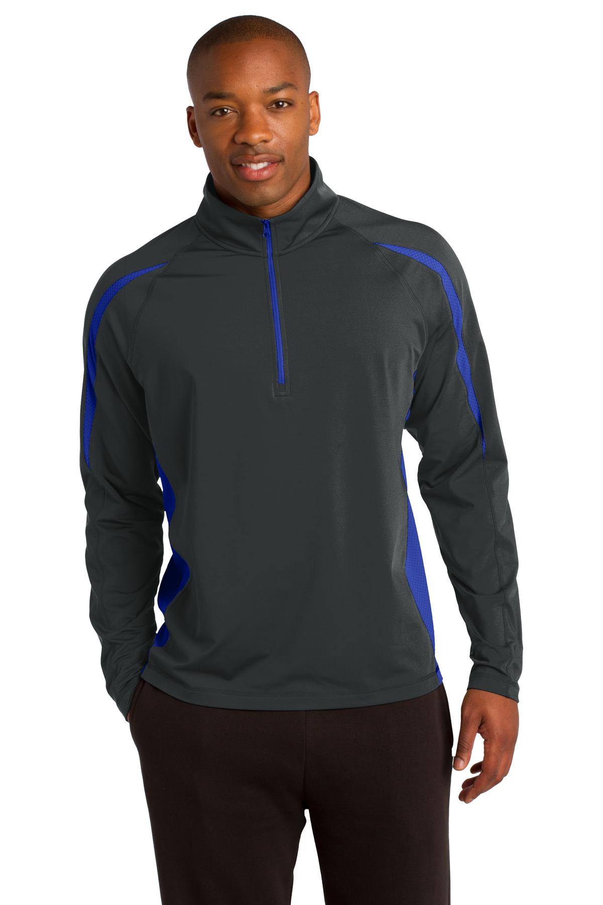 Sport-Wick® Stretch 1/2-Zip Colorblock Pullover