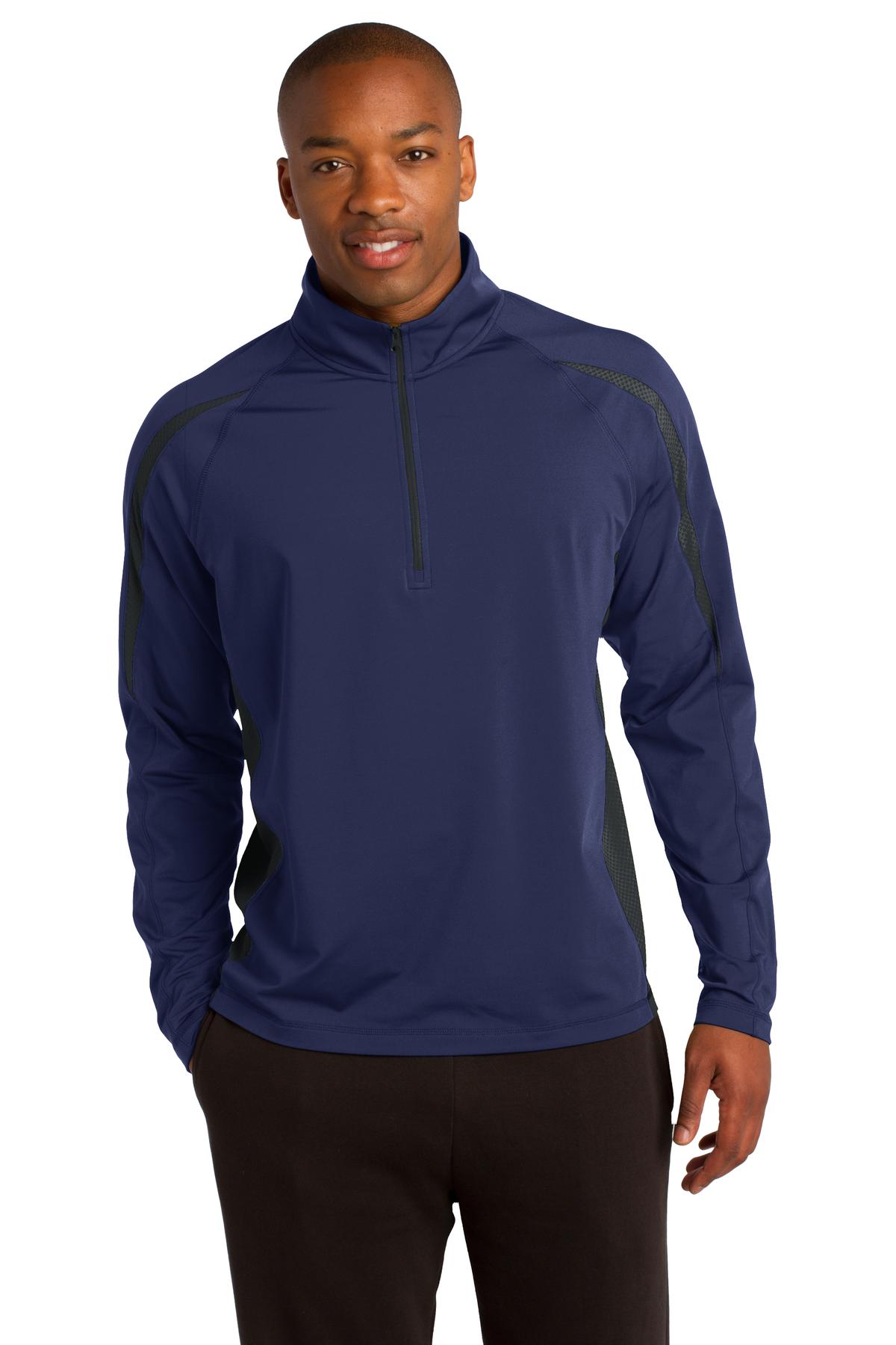 Sport-Wick® Stretch 1/2-Zip Colorblock Pullover