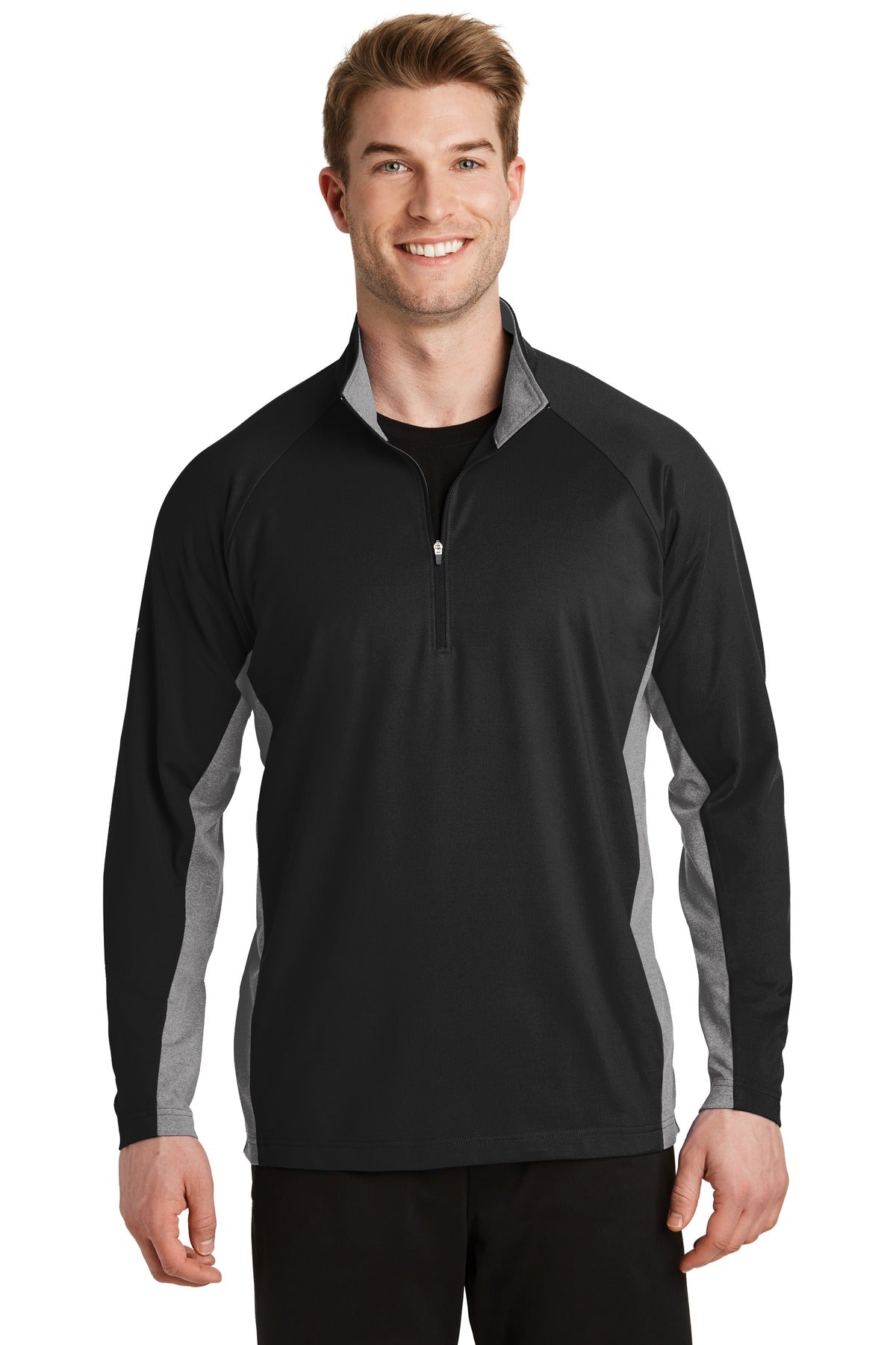 Sport-Wick® Stretch Contrast 1/4-Zip Pullover