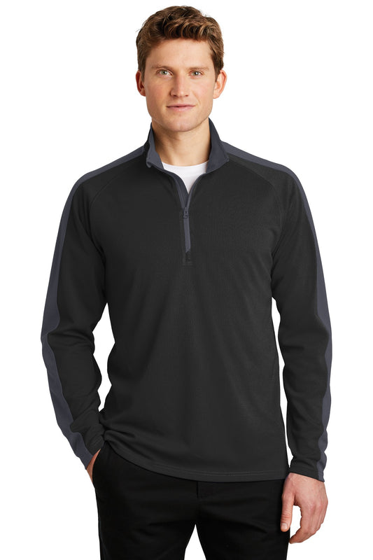 Sport-Wick® Textured Colorblock 1/4-Zip Pullover