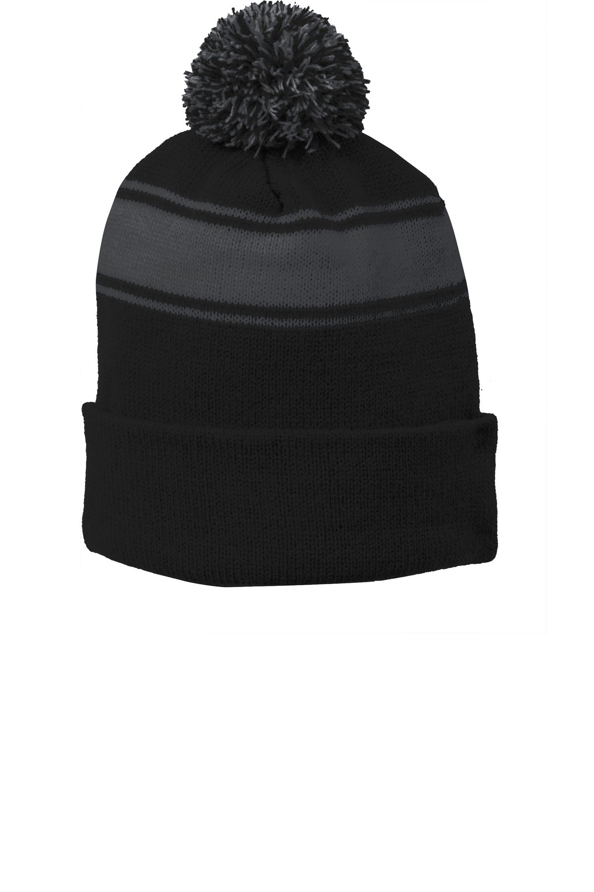 Stripe Pom Beanie