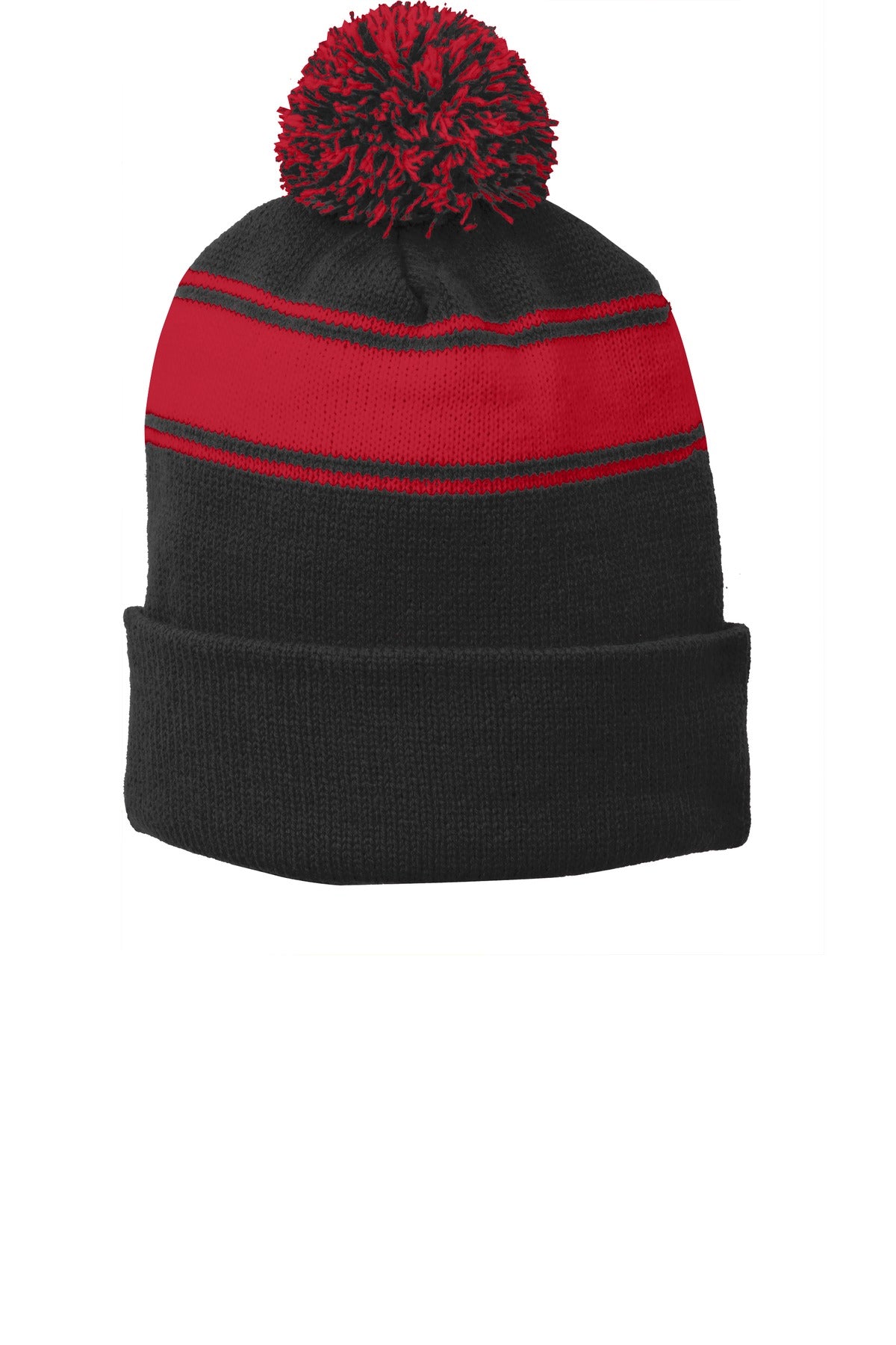 Stripe Pom Beanie