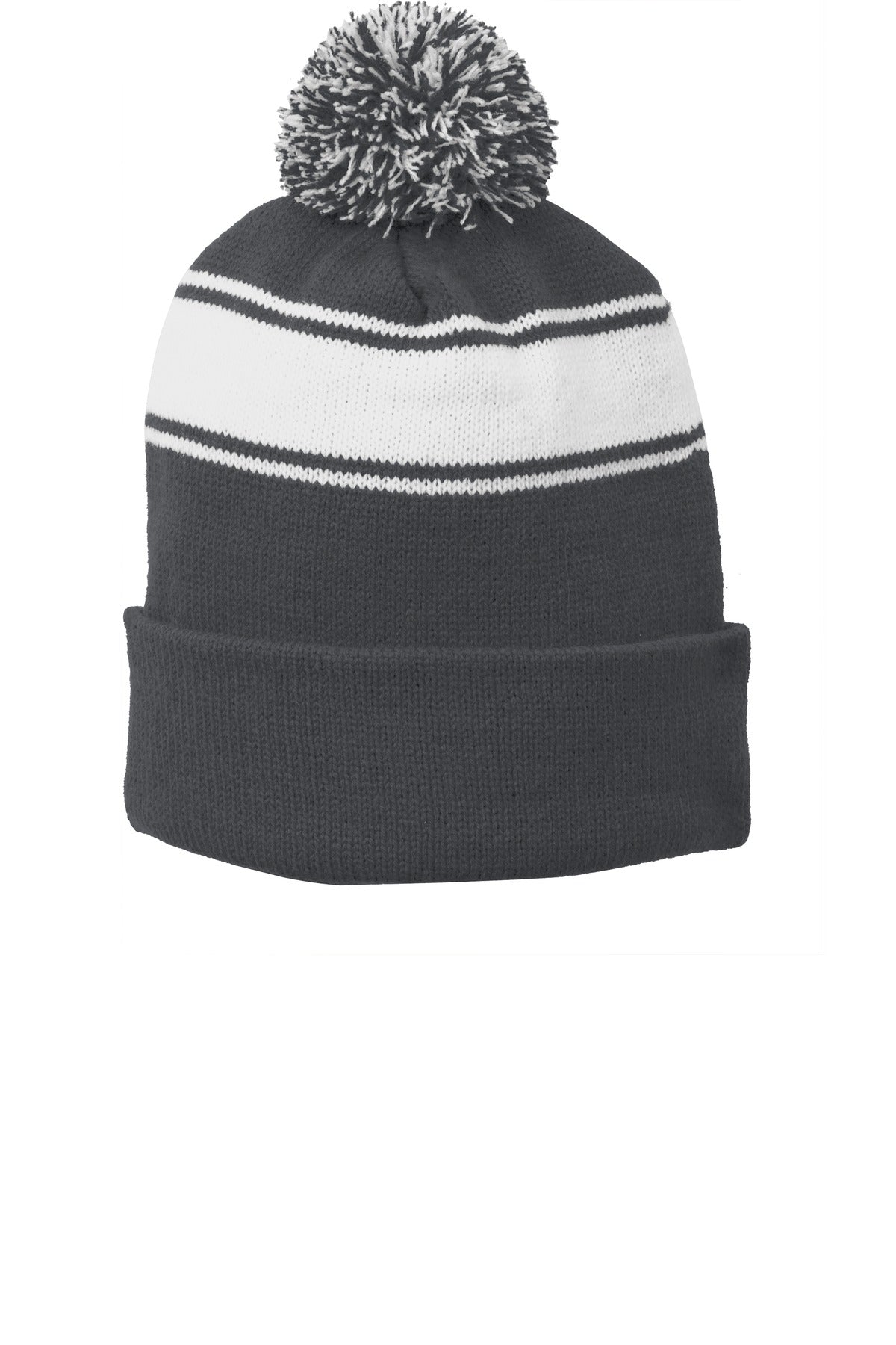 Stripe Pom Beanie