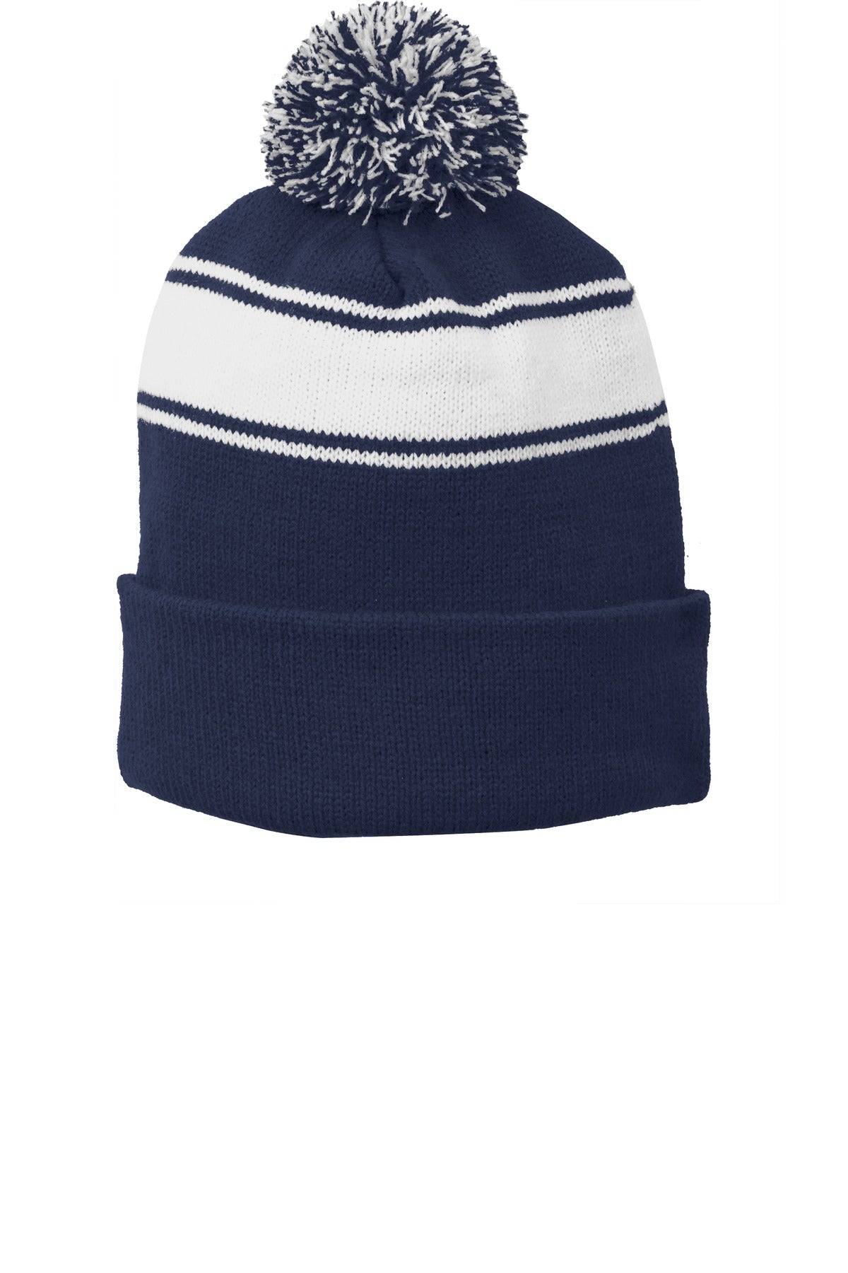 Stripe Pom Beanie