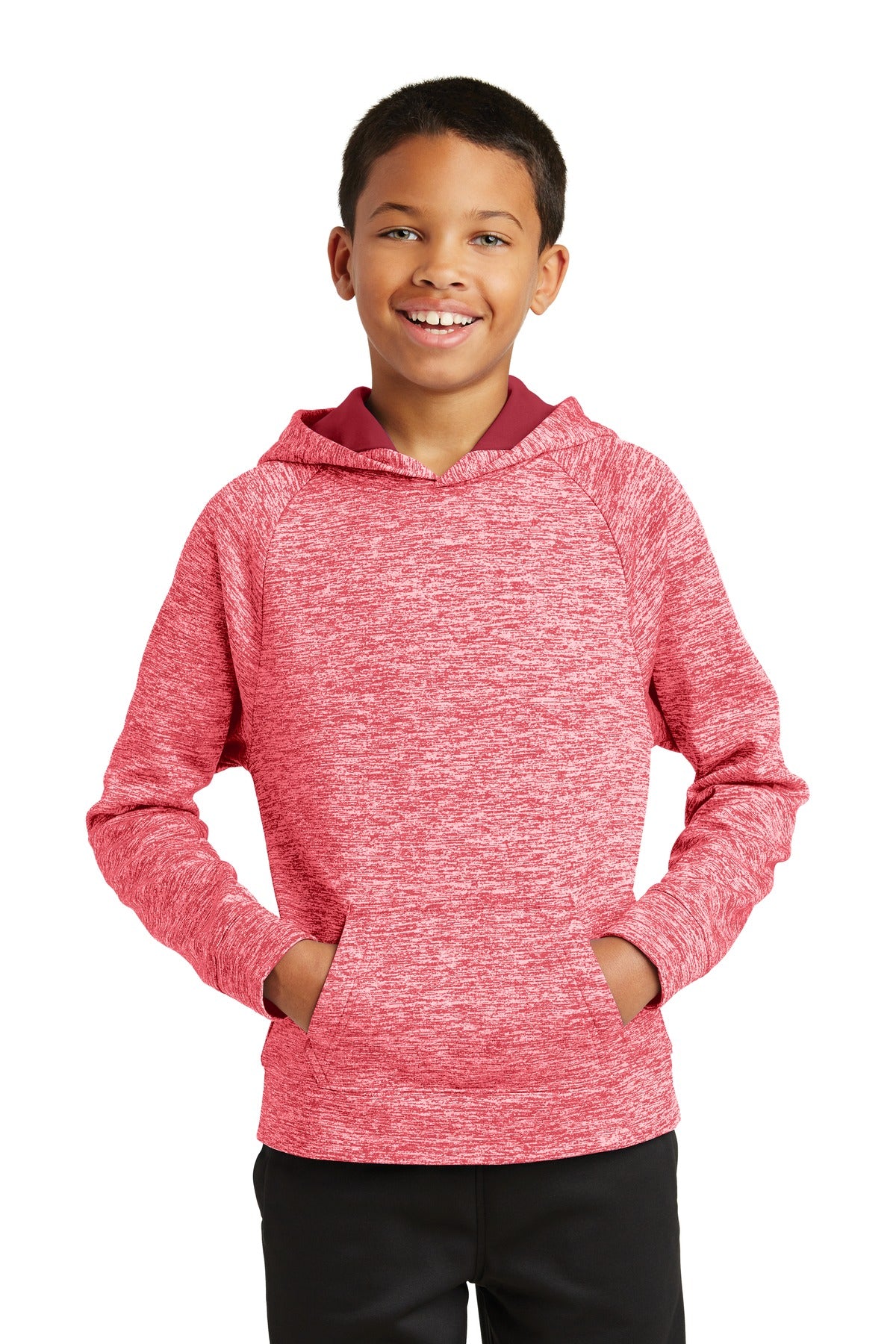 Youth PosiCharge® Electric Heather Fleece Hooded Pullover