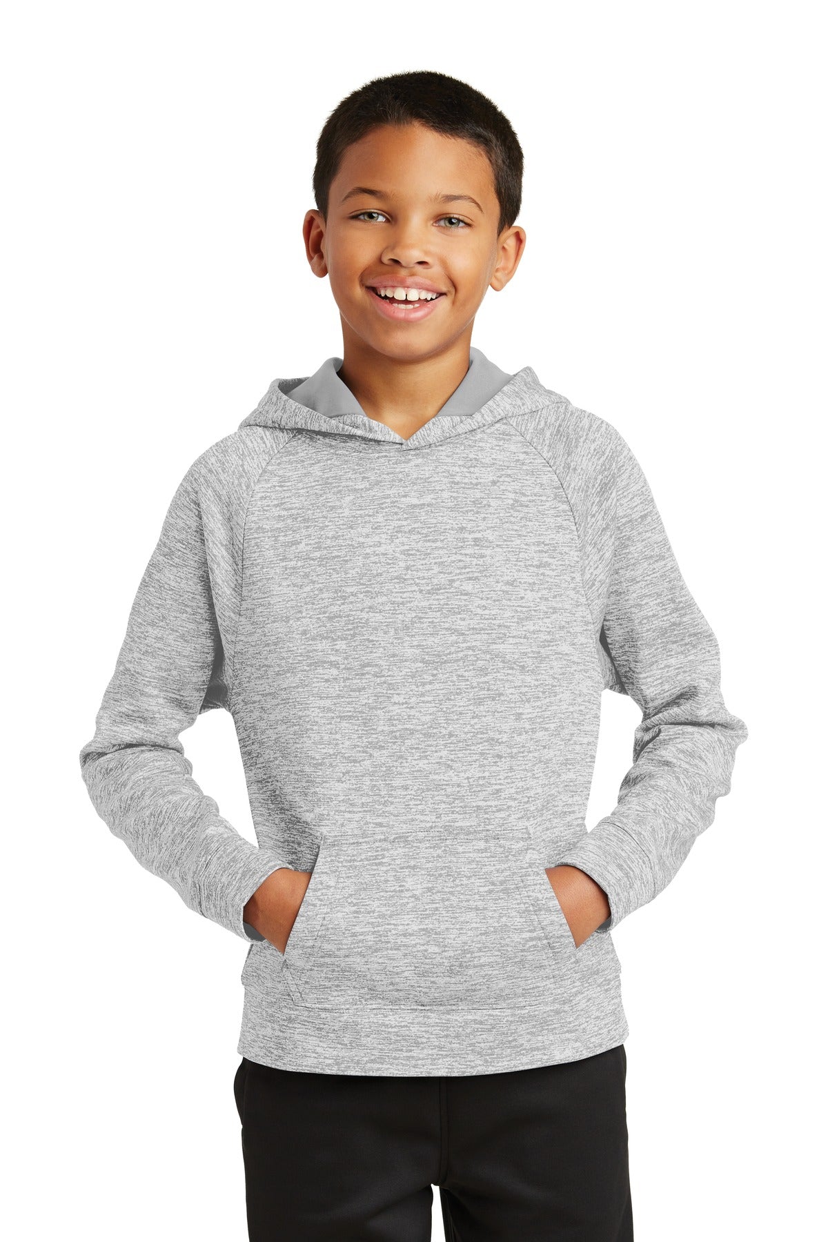 Youth PosiCharge® Electric Heather Fleece Hooded Pullover