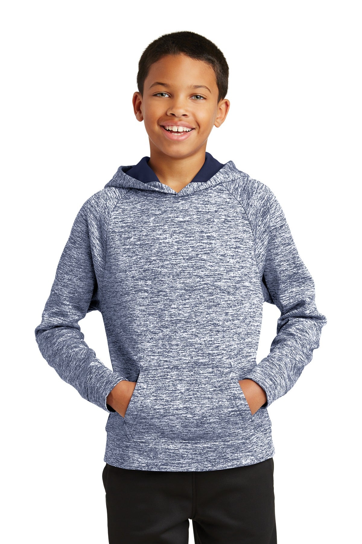 Youth PosiCharge® Electric Heather Fleece Hooded Pullover