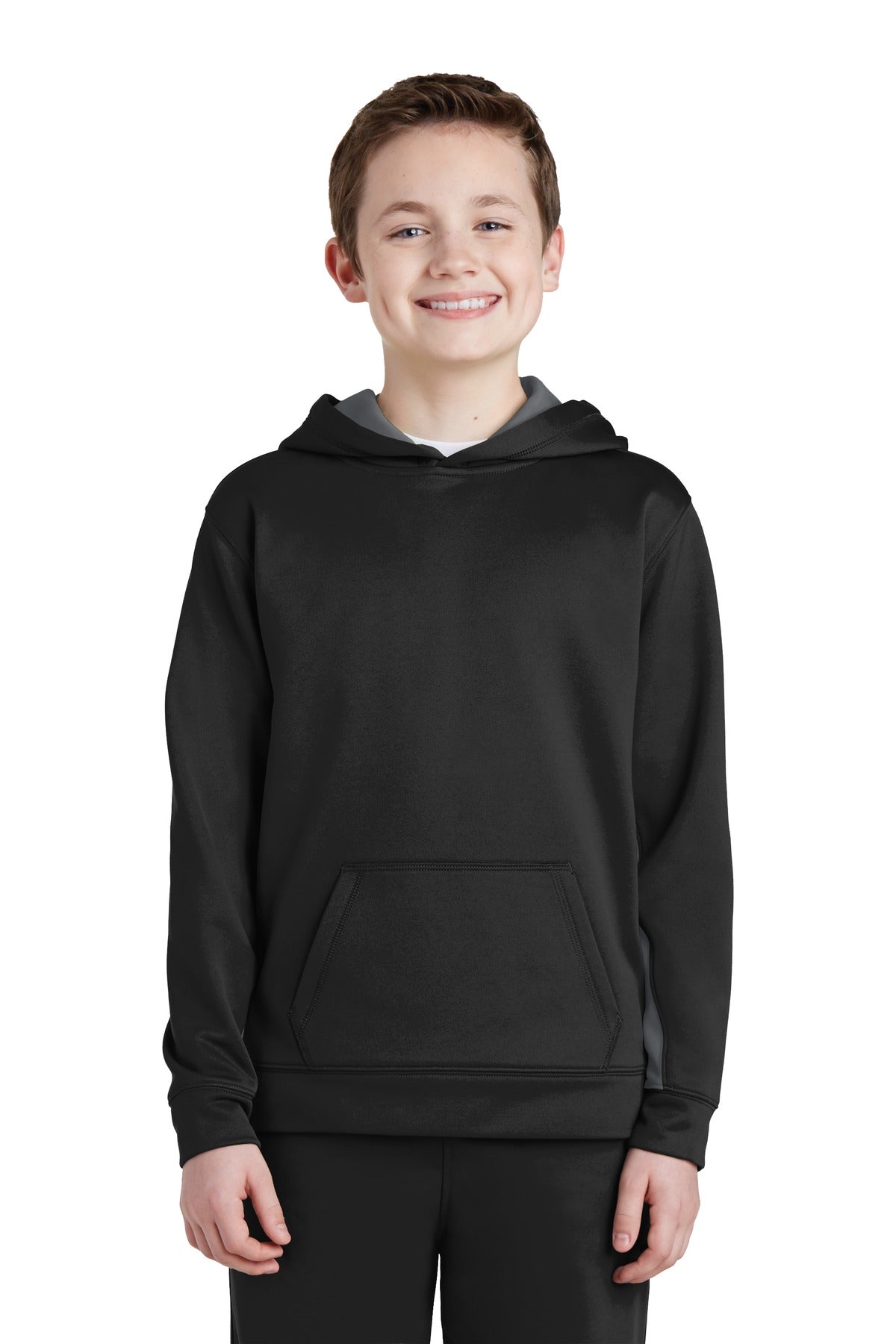 Youth Sport-Wick® Fleece Colorblock Hooded Pullover