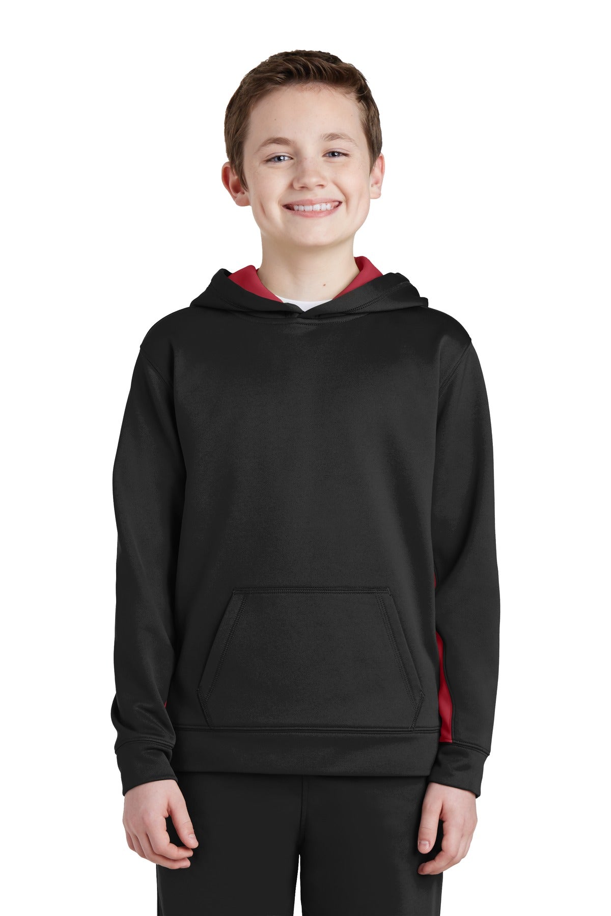 Youth Sport-Wick® Fleece Colorblock Hooded Pullover