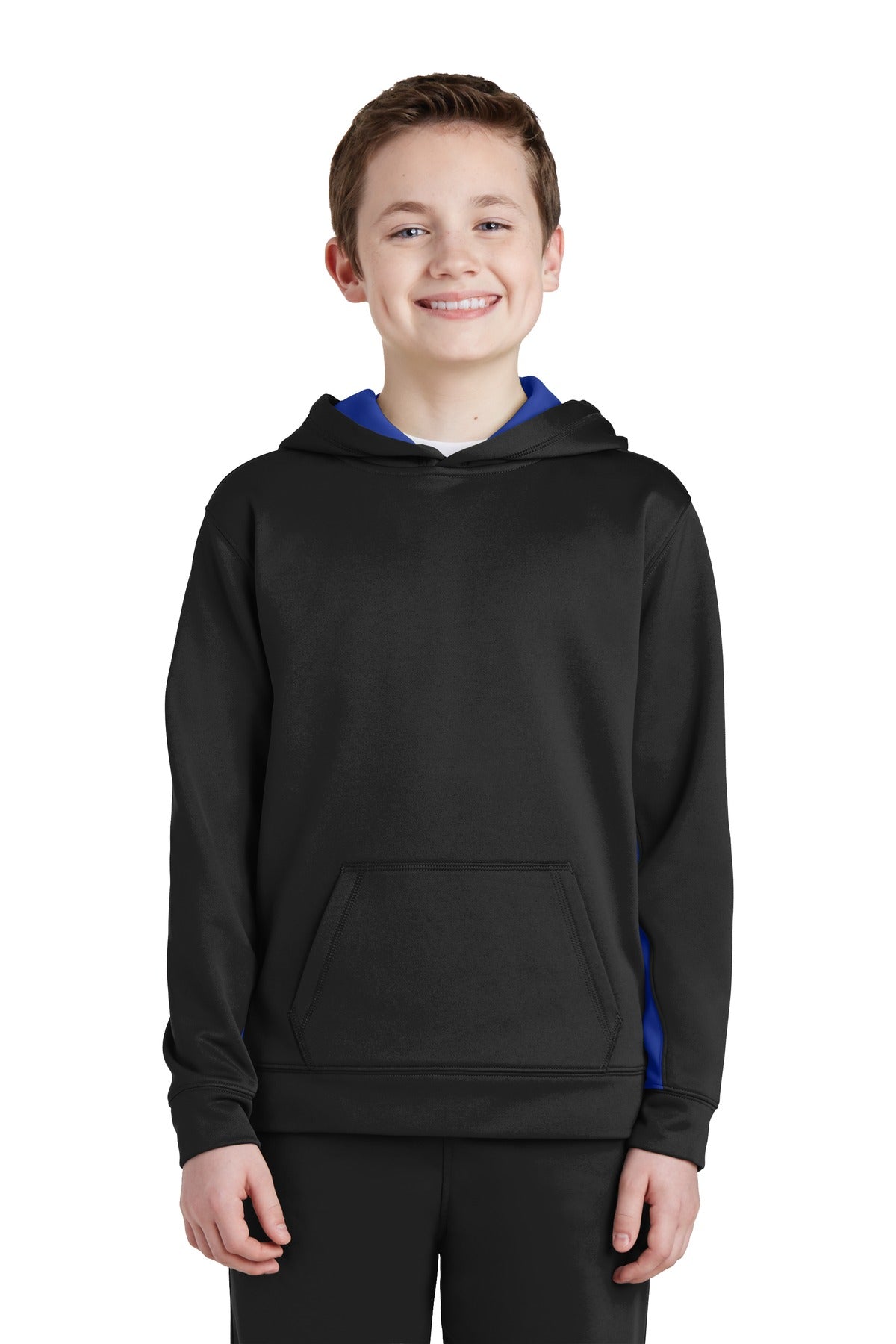 Youth Sport-Wick® Fleece Colorblock Hooded Pullover