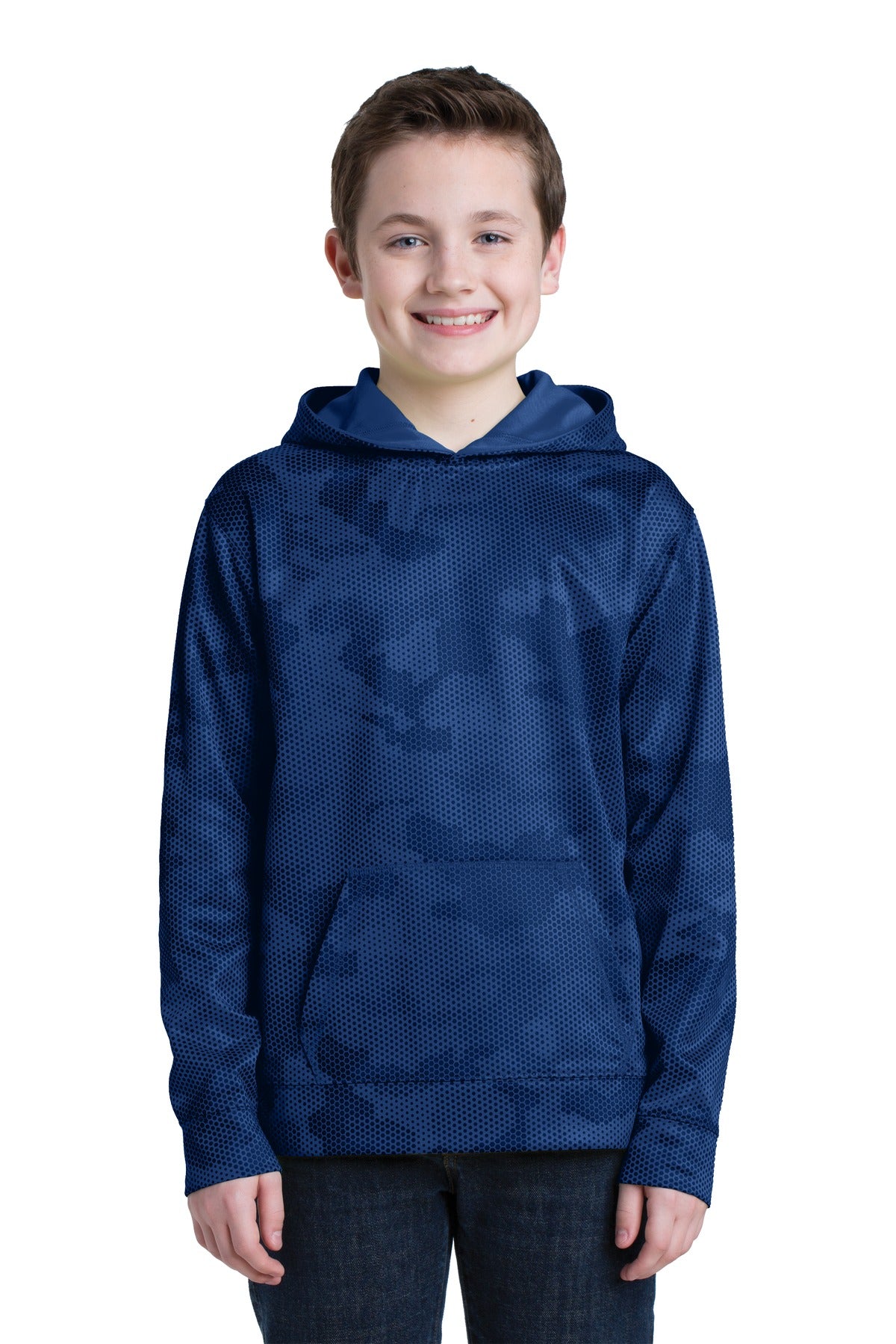 Youth Sport-Wick® CamoHex Fleece Hooded Pullover