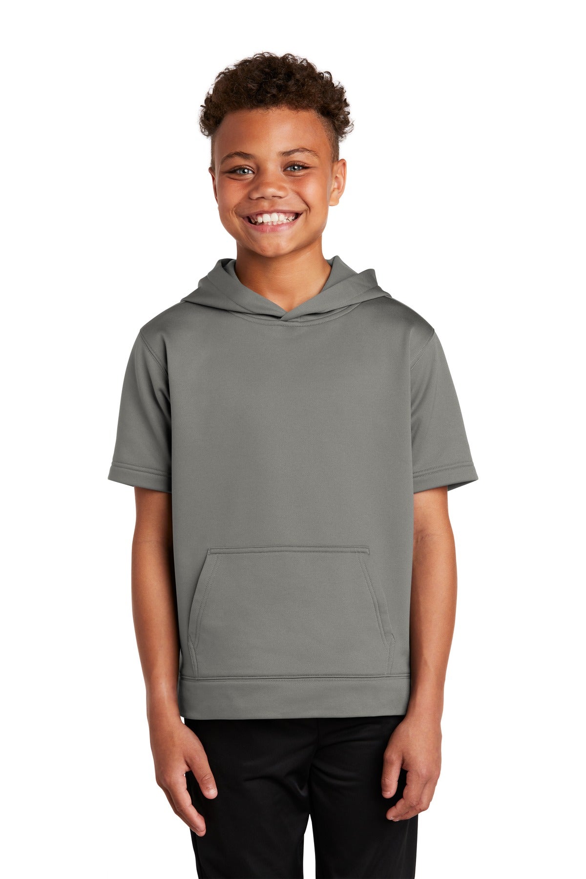 Youth Sport-Wick ® Fleece Short Sleeve Hooded Pullover
