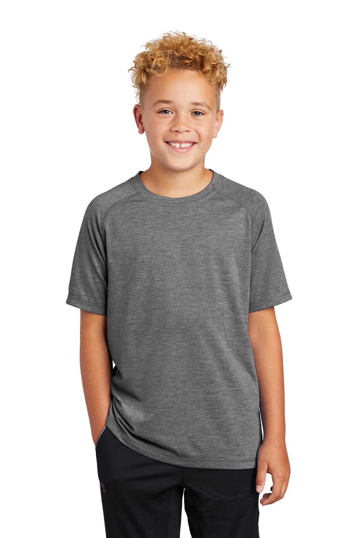 Youth PosiCharge ® Tri-Blend Wicking Raglan Tee