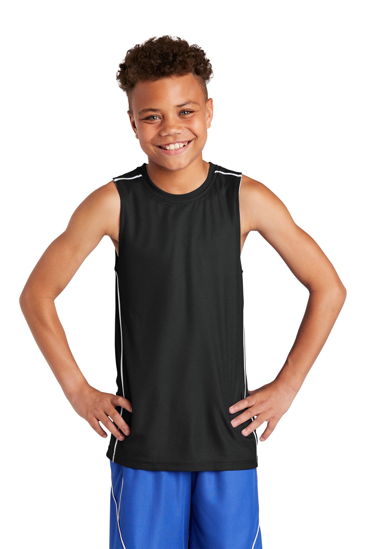 Youth PosiCharge® Mesh Reversible Sleeveless Tee