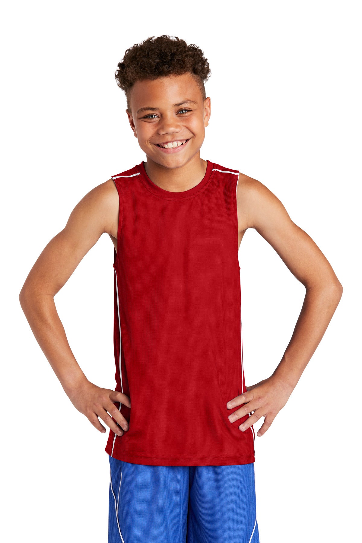 Youth PosiCharge® Mesh Reversible Sleeveless Tee
