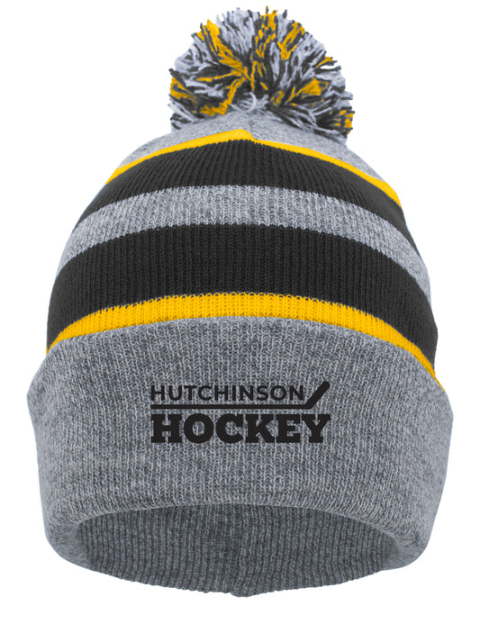 HHA - Embroidered Striped Knit Hat - OSFM