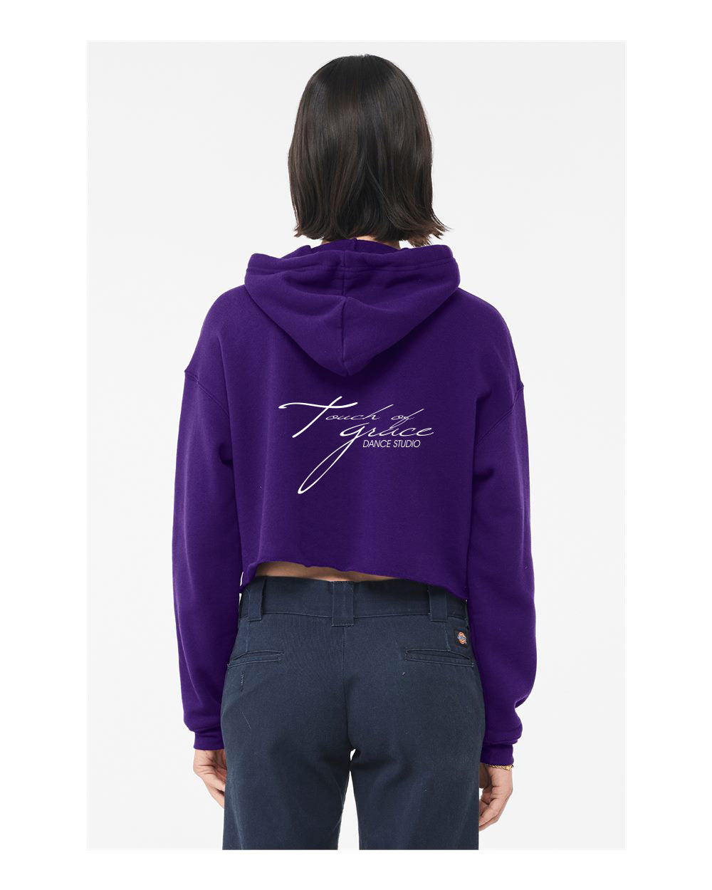 Touch of Grace - Hooded Cropped Embroidered Sweatshirt - Womens
