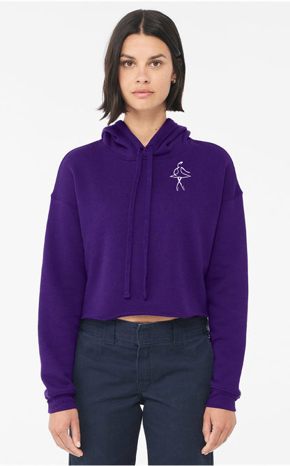 Touch of Grace - Hooded Cropped Embroidered Sweatshirt - Womens