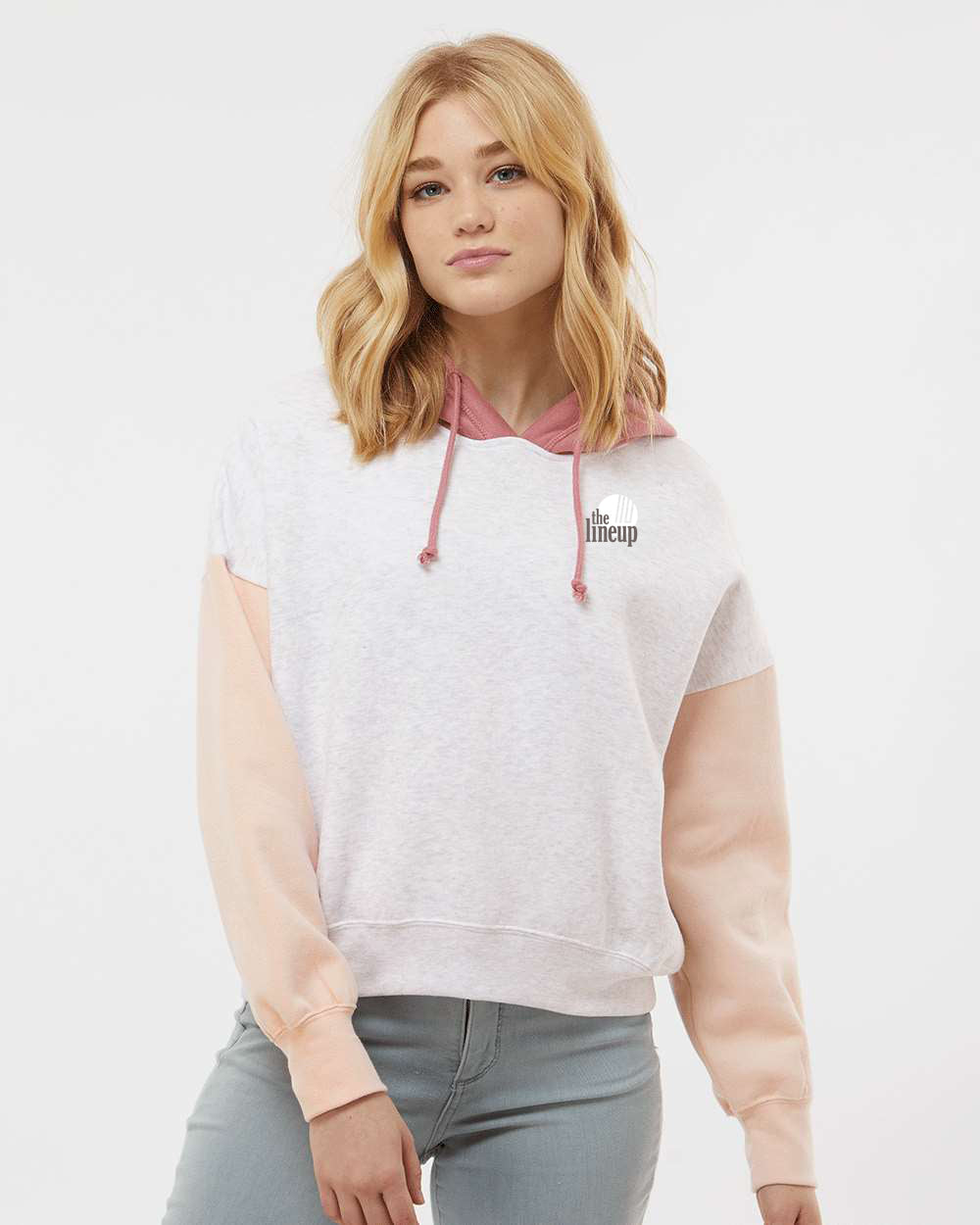 The Lineup - Colorblocked Crop Hooded Sweatshirt (W23771) - Women's