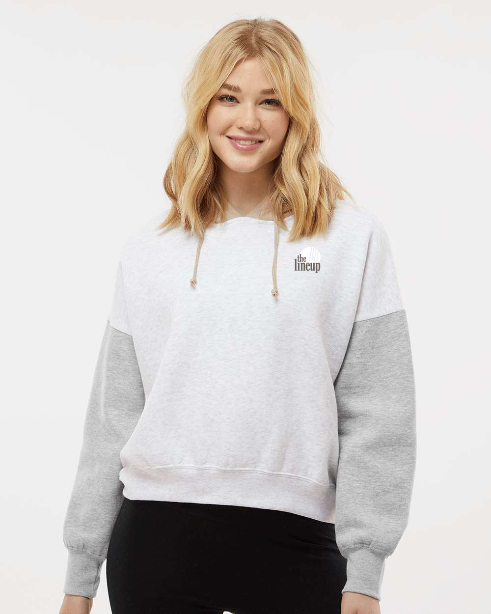 The Lineup - Colorblocked Crop Hooded Sweatshirt (W23771) - Women's
