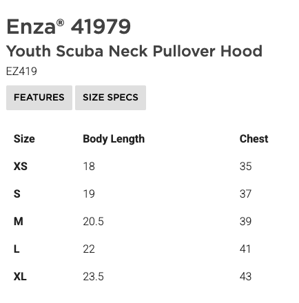 HFSA - Scuba Neck Pullover Hood - Youth
